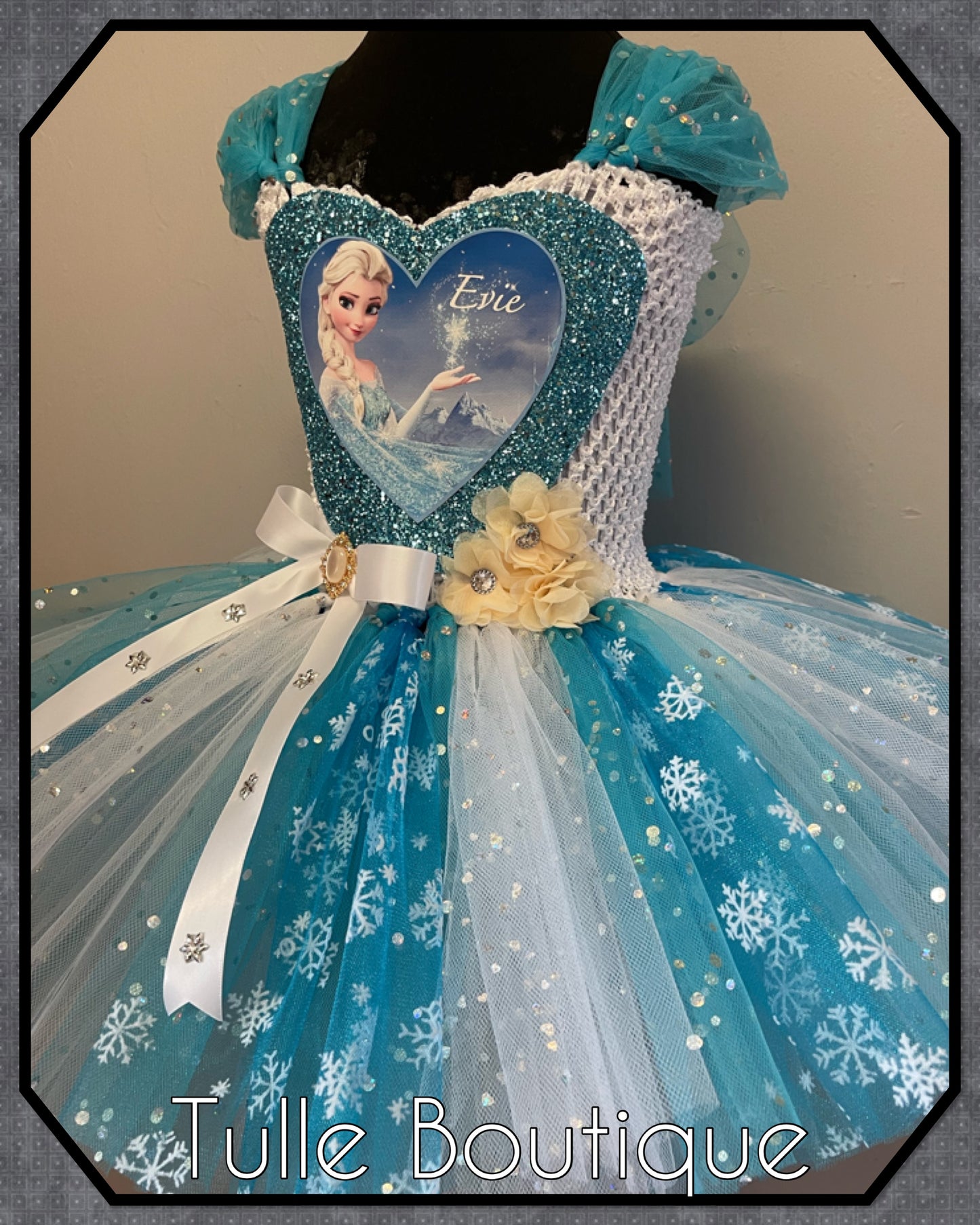 Frozen snowflake Elsa birthday party princess tutu dress