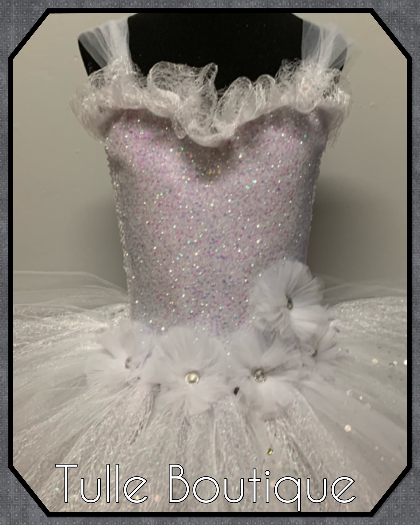 LIZA.Enchanted White Christmas fairy party tutu dress