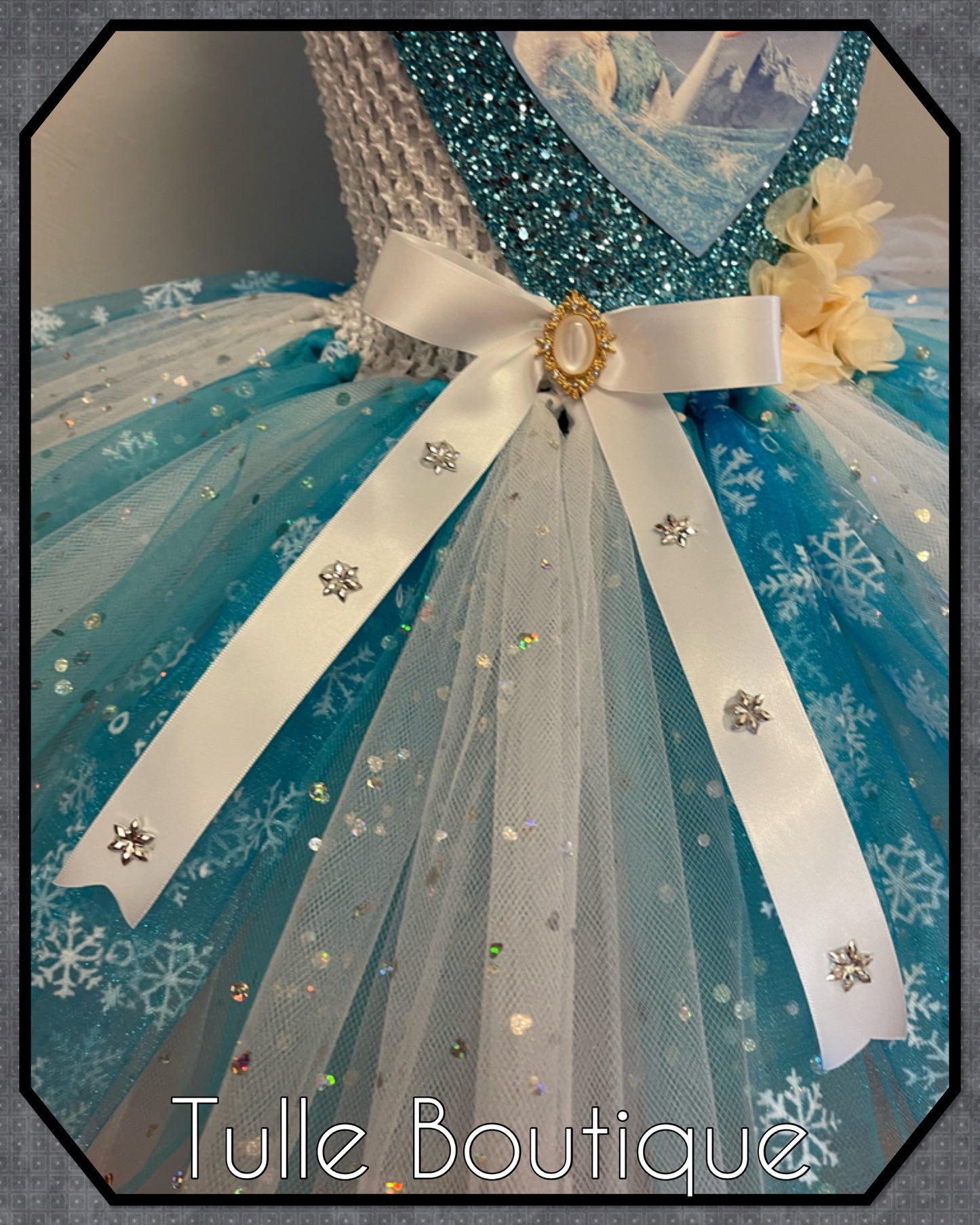 Frozen snowflake Elsa birthday party princess tutu dress