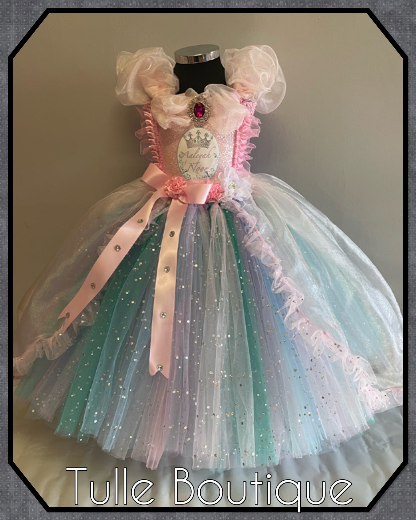 Lucinda girls personalised princess full length ballgown tutu dress