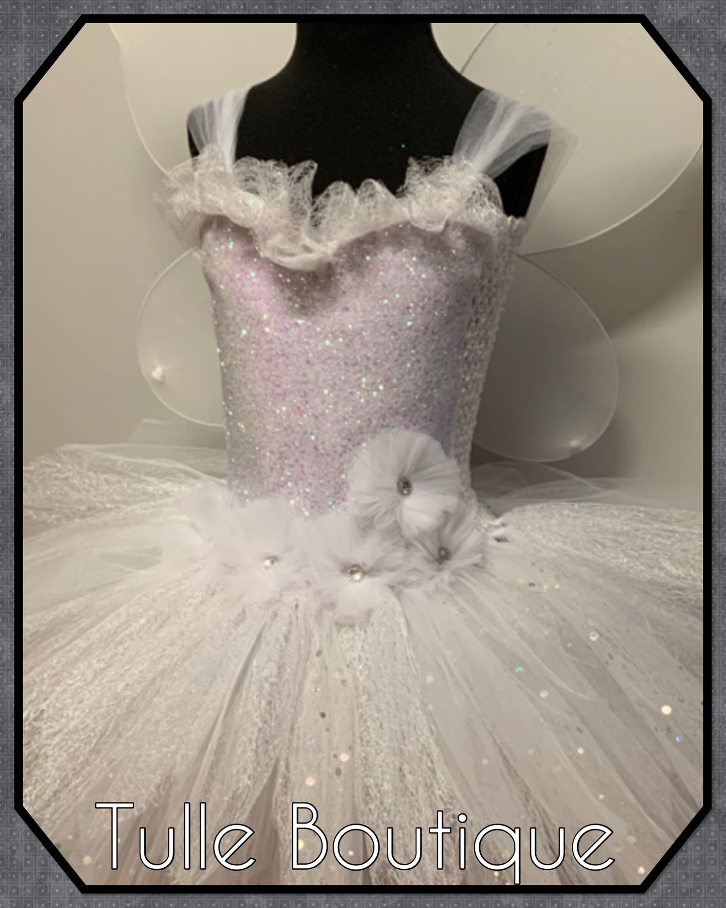 LIZA.Enchanted White Christmas fairy party tutu dress