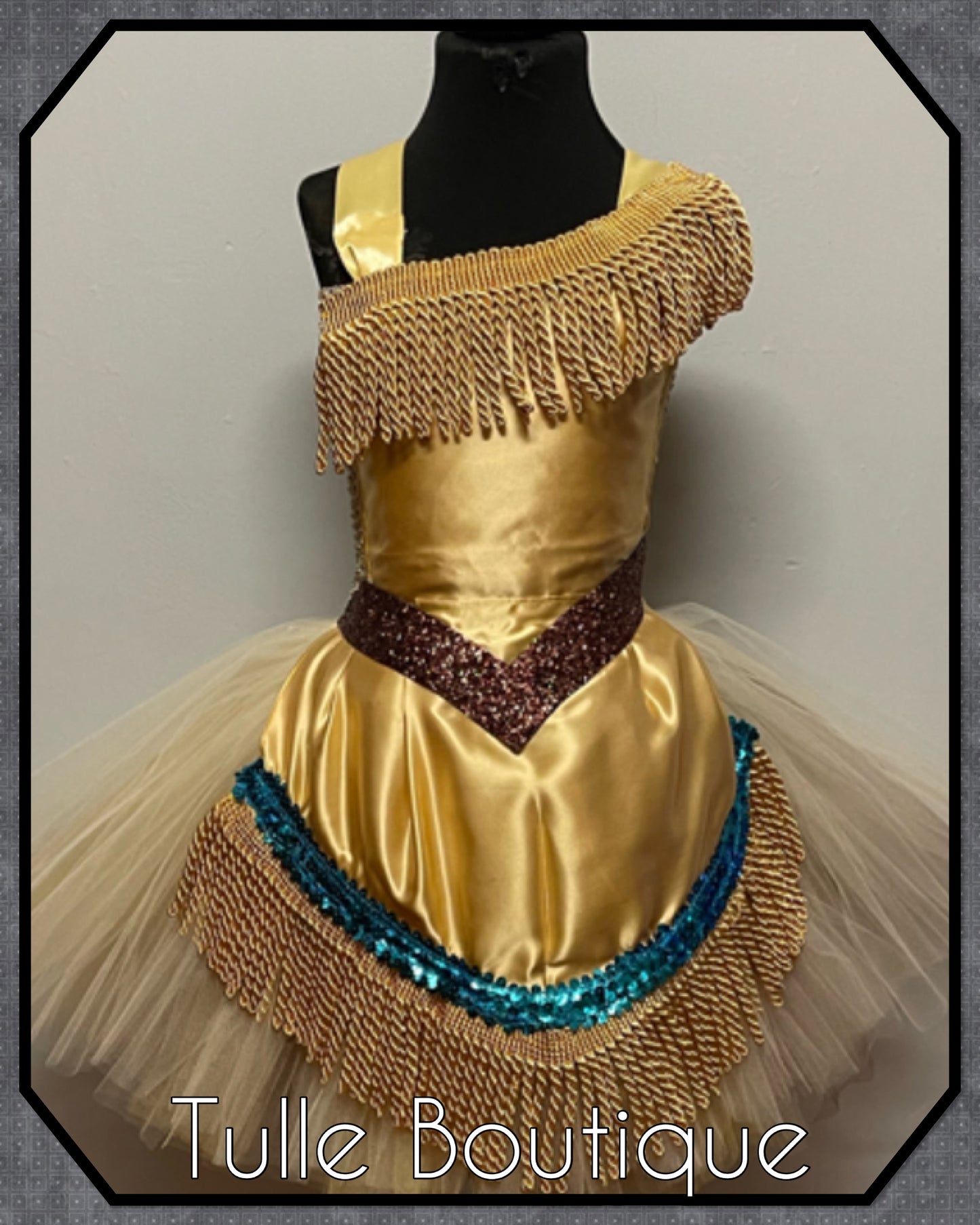 Pocahontas gold princess tutu dress