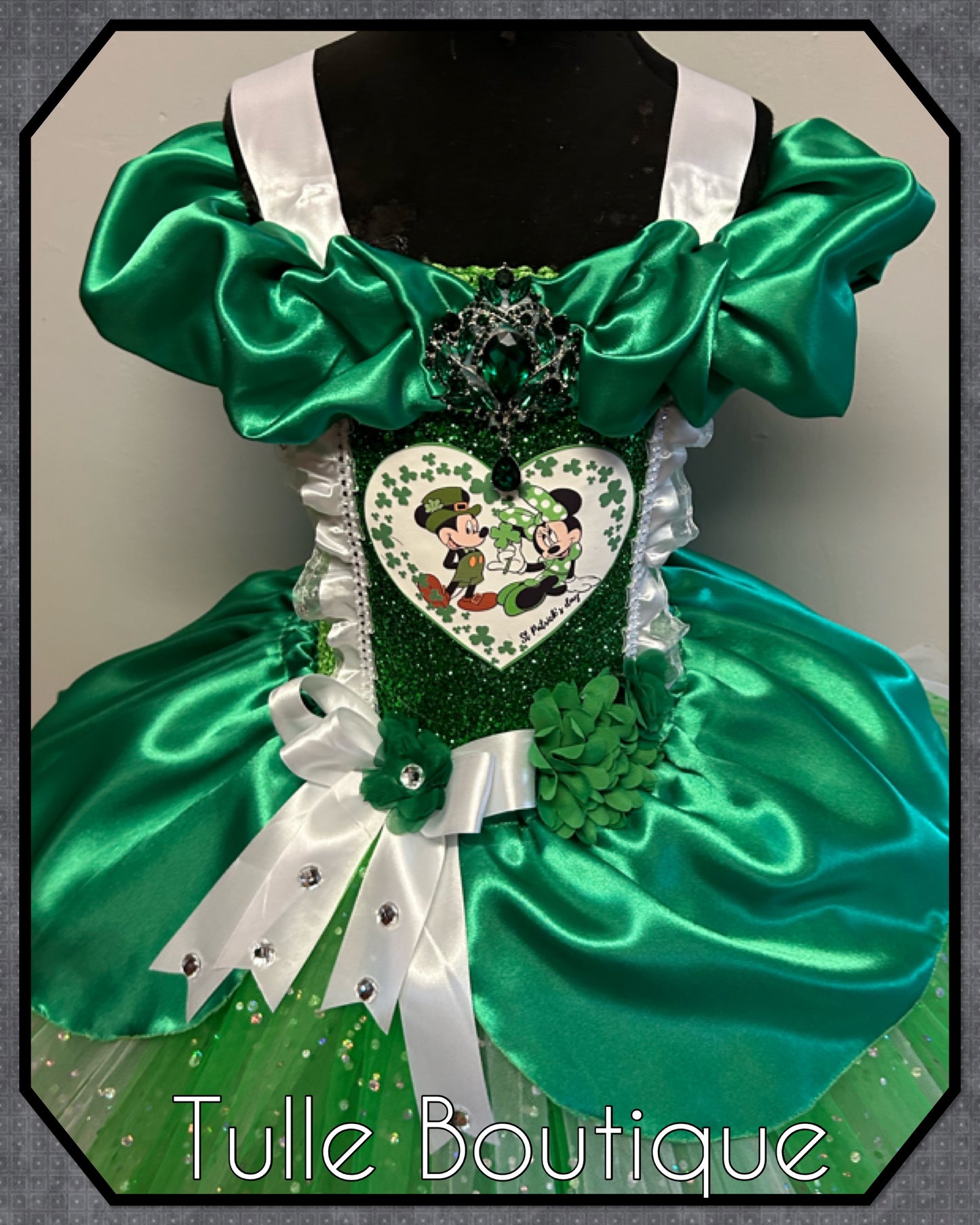 Girls Emerald green St. Patrick’s day celebration ballgown tutu dress