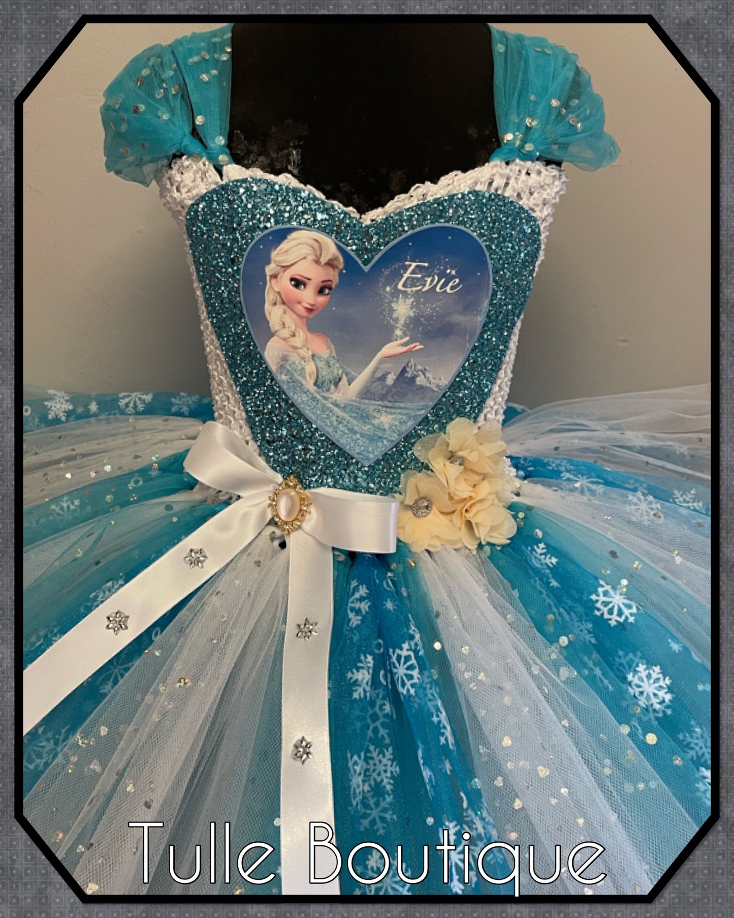 Frozen snowflake Elsa birthday party princess tutu dress