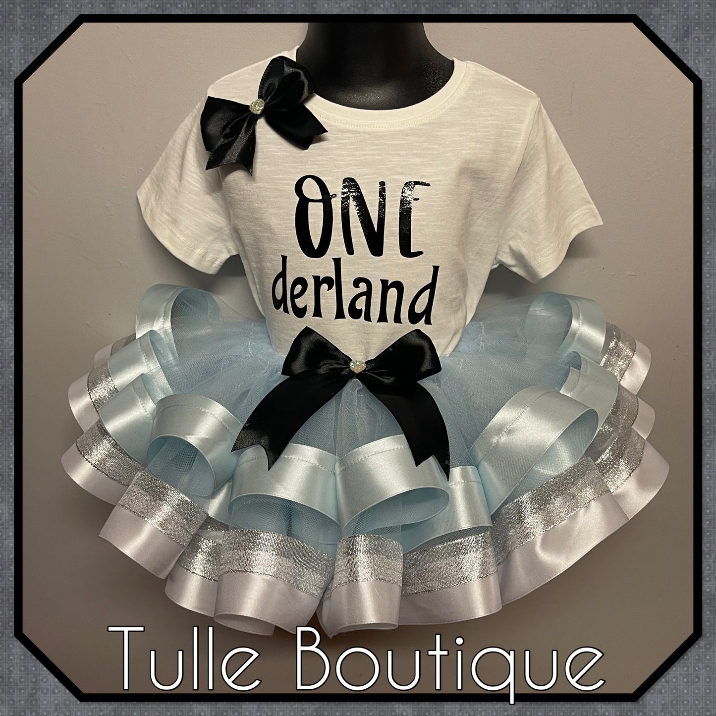 Girls ONEderland themed 1st birthday party tutu outfit