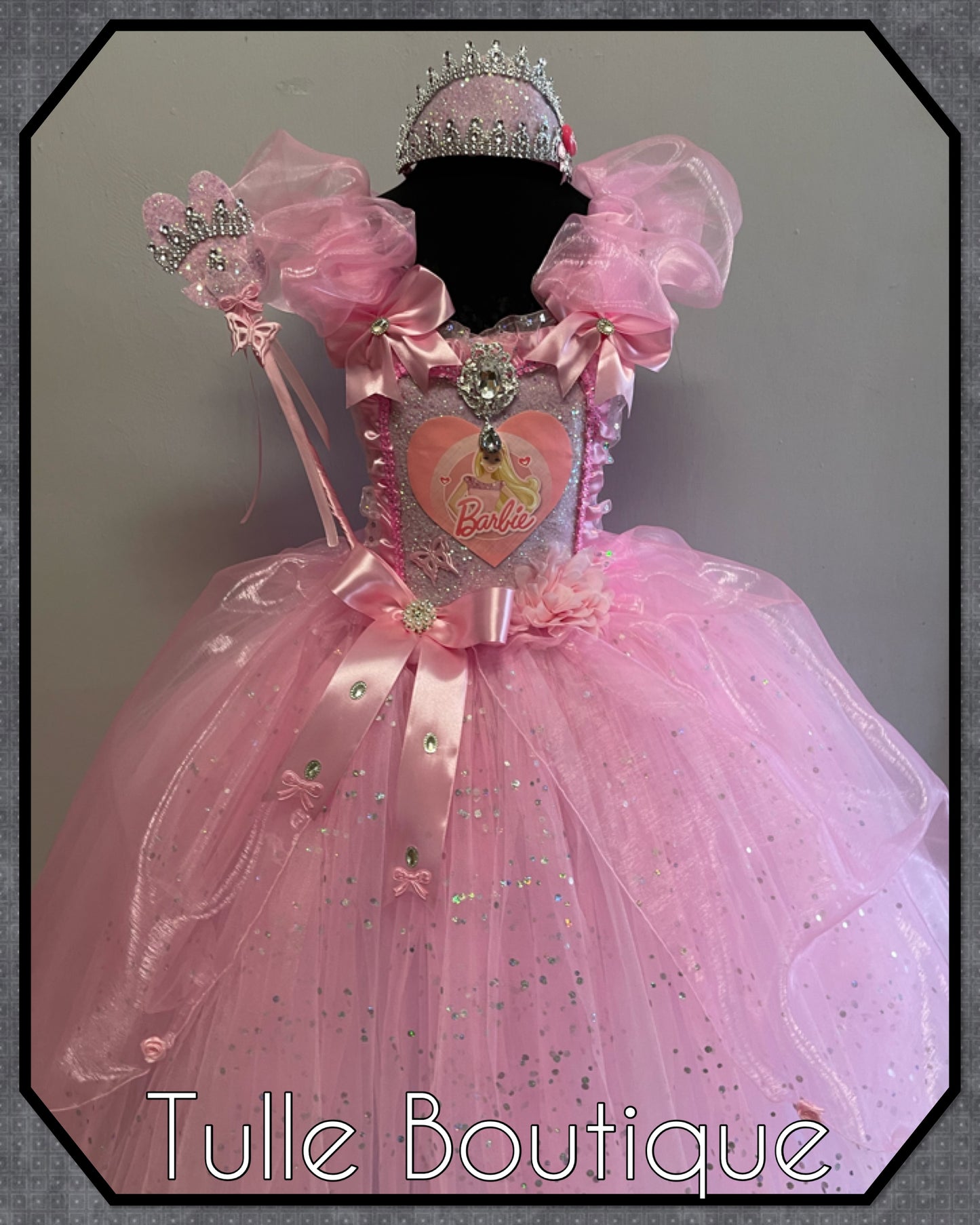 Barbie baby pink full length ballgown tutu dress