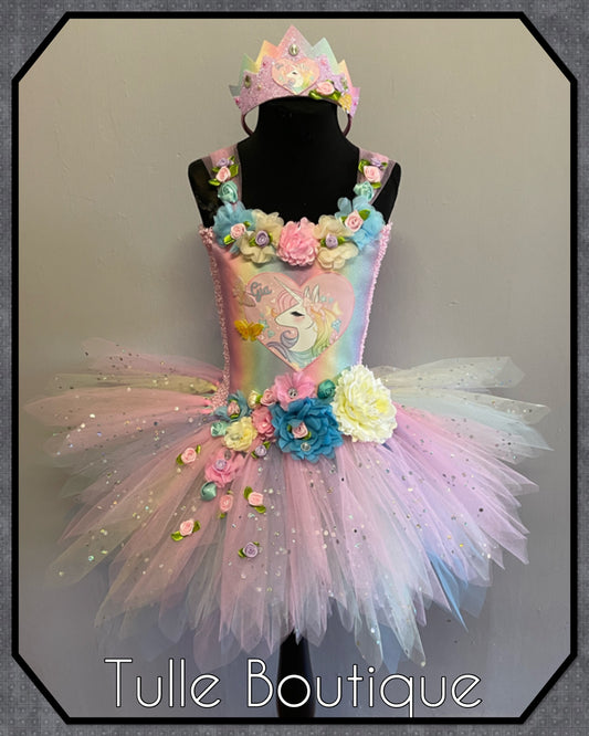 LUCY. Pastel Rainbow Unicorn princess tutu birthday party dress