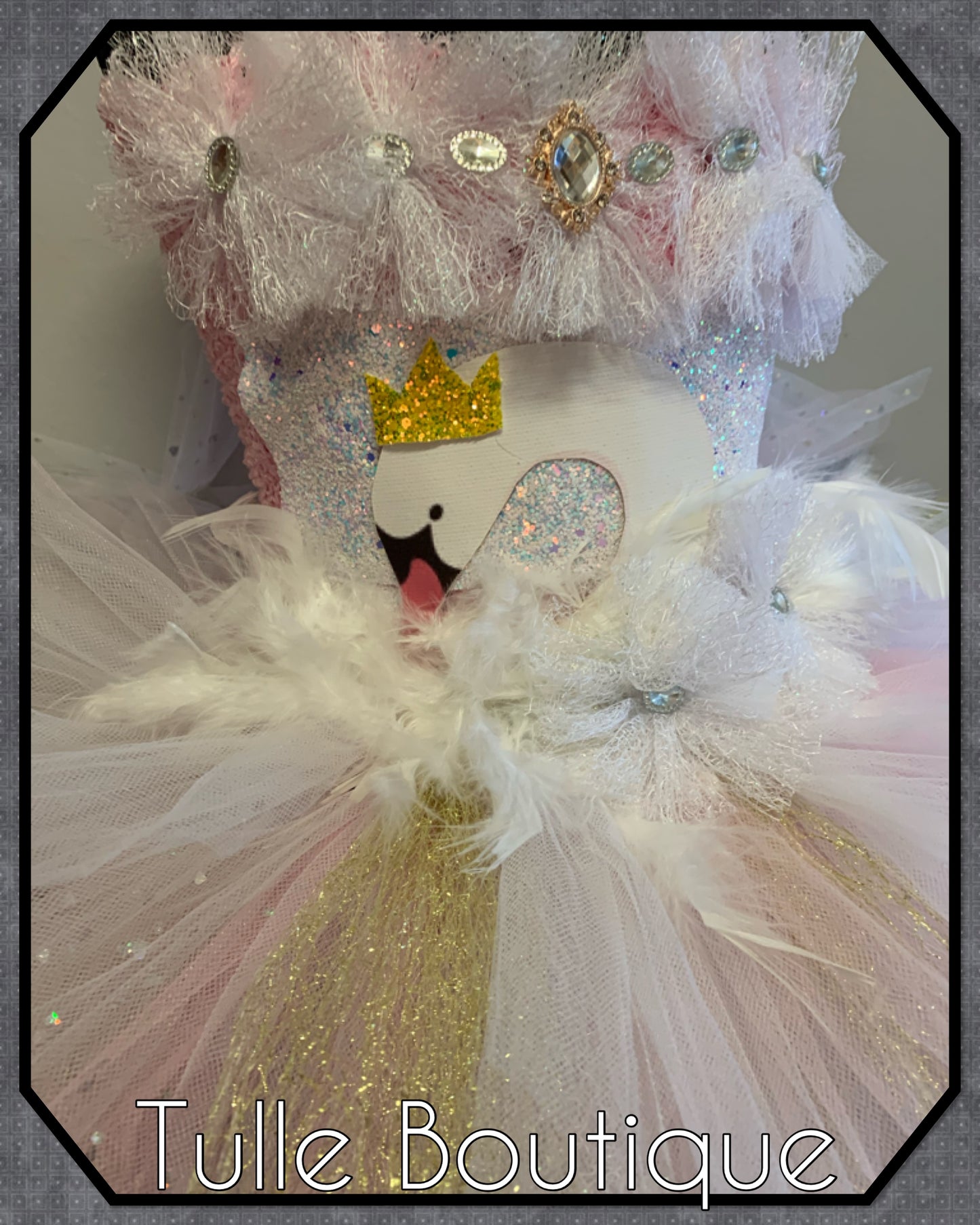 LEONA.Enchanted Swan Christmas party tutu dress