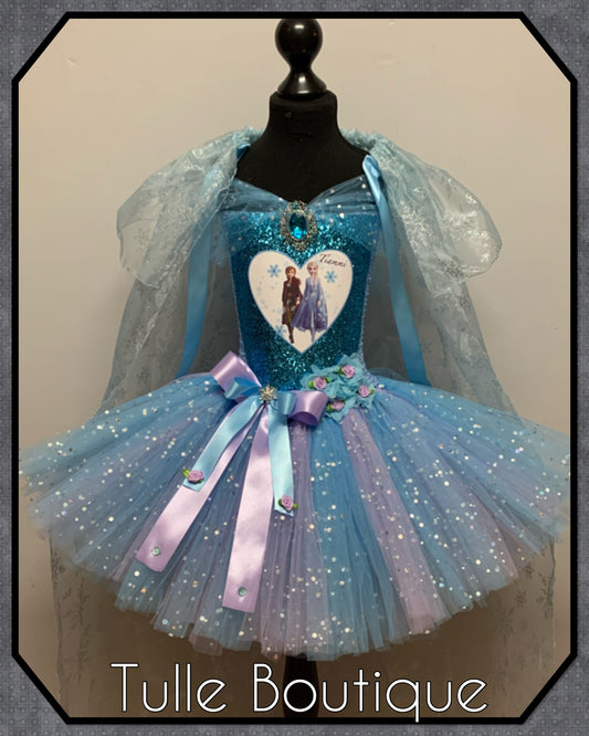 Frozen 2 Anna and Elsa princess tutu birthday party dress