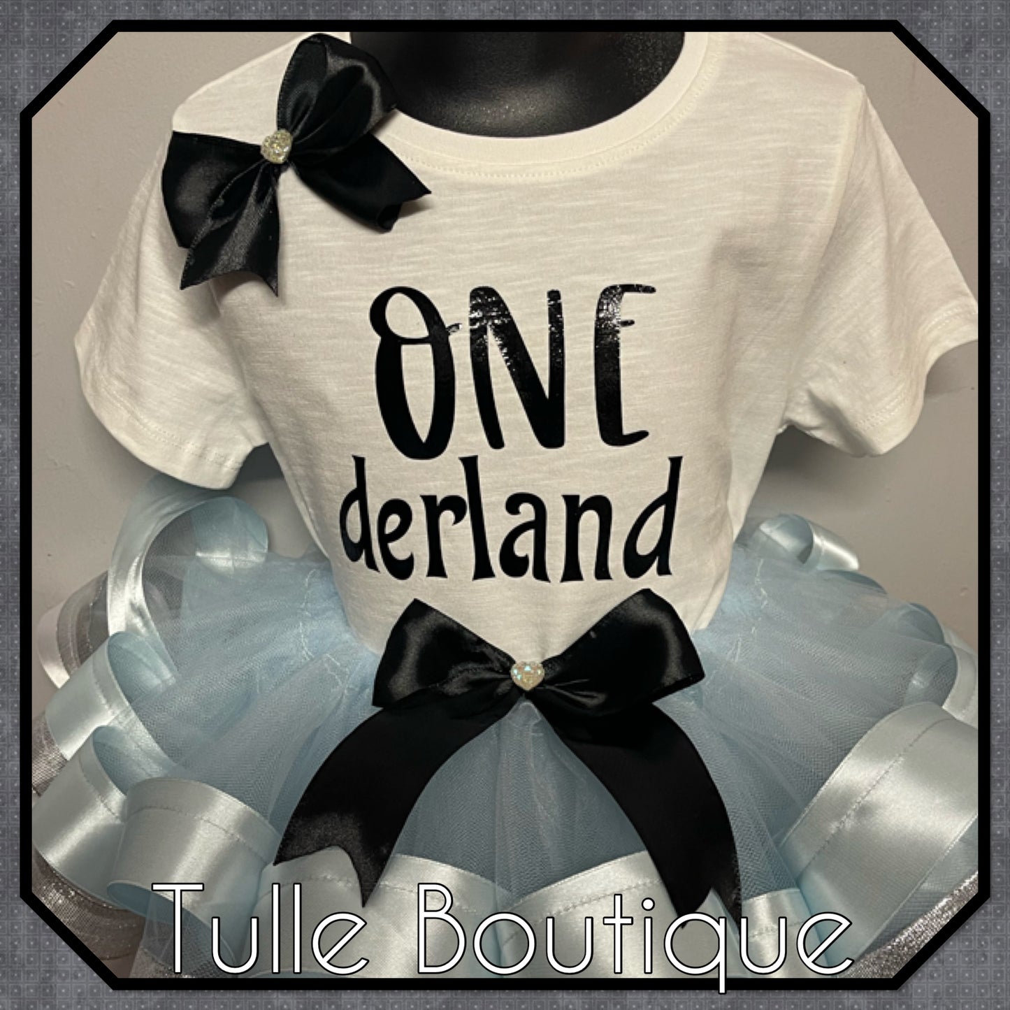 Girls ONEderland themed 1st birthday party tutu outfit