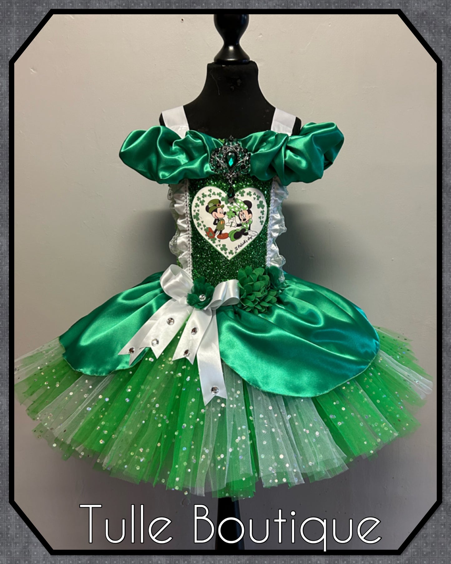 Girls Emerald green St. Patrick’s day celebration ballgown tutu dress