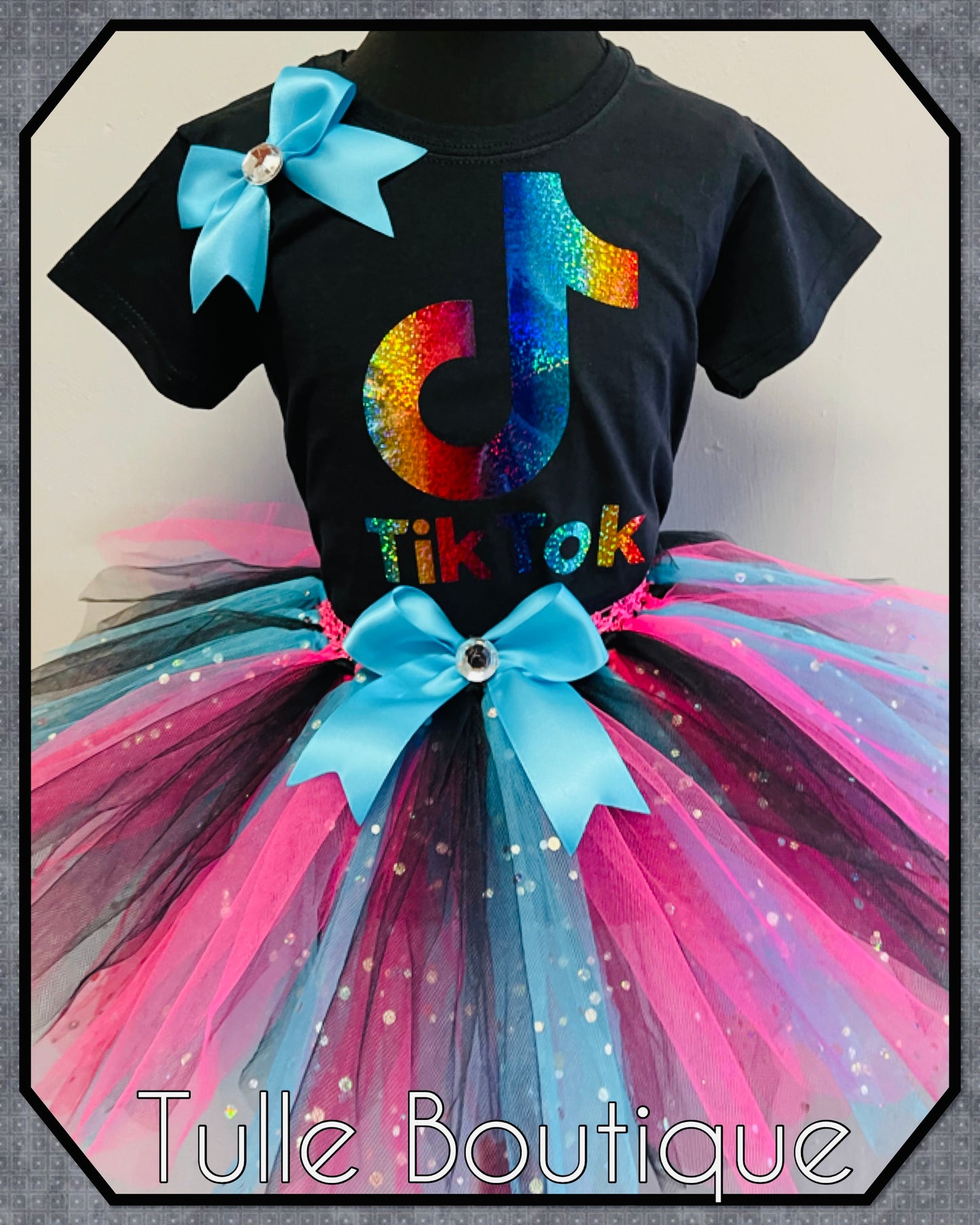 Tiktok T-shirt and tutu birthday party outfit