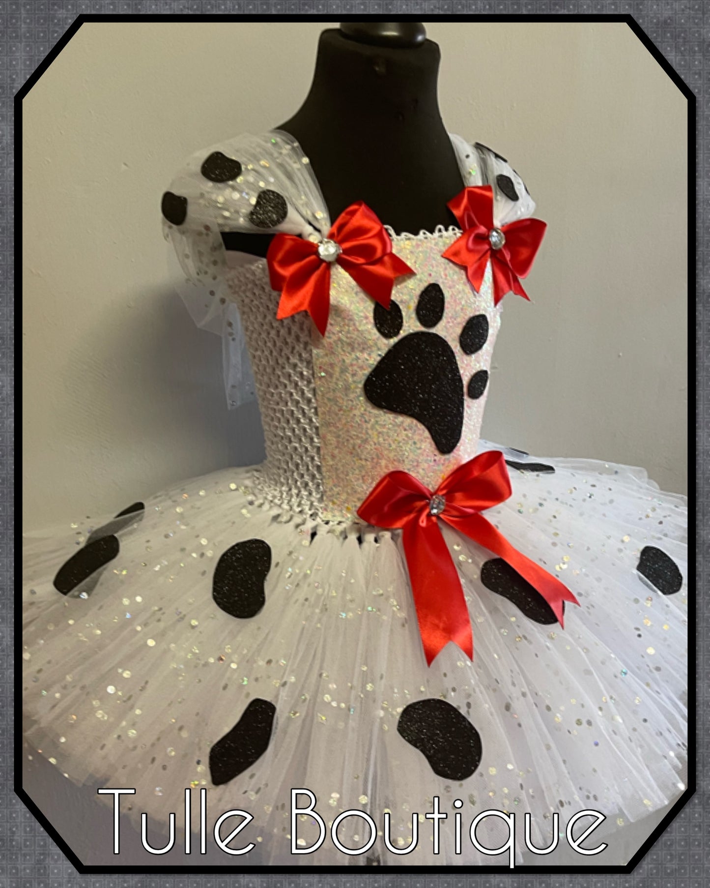 Girls Dalmatian dog tutu birthday party fancy dress costume