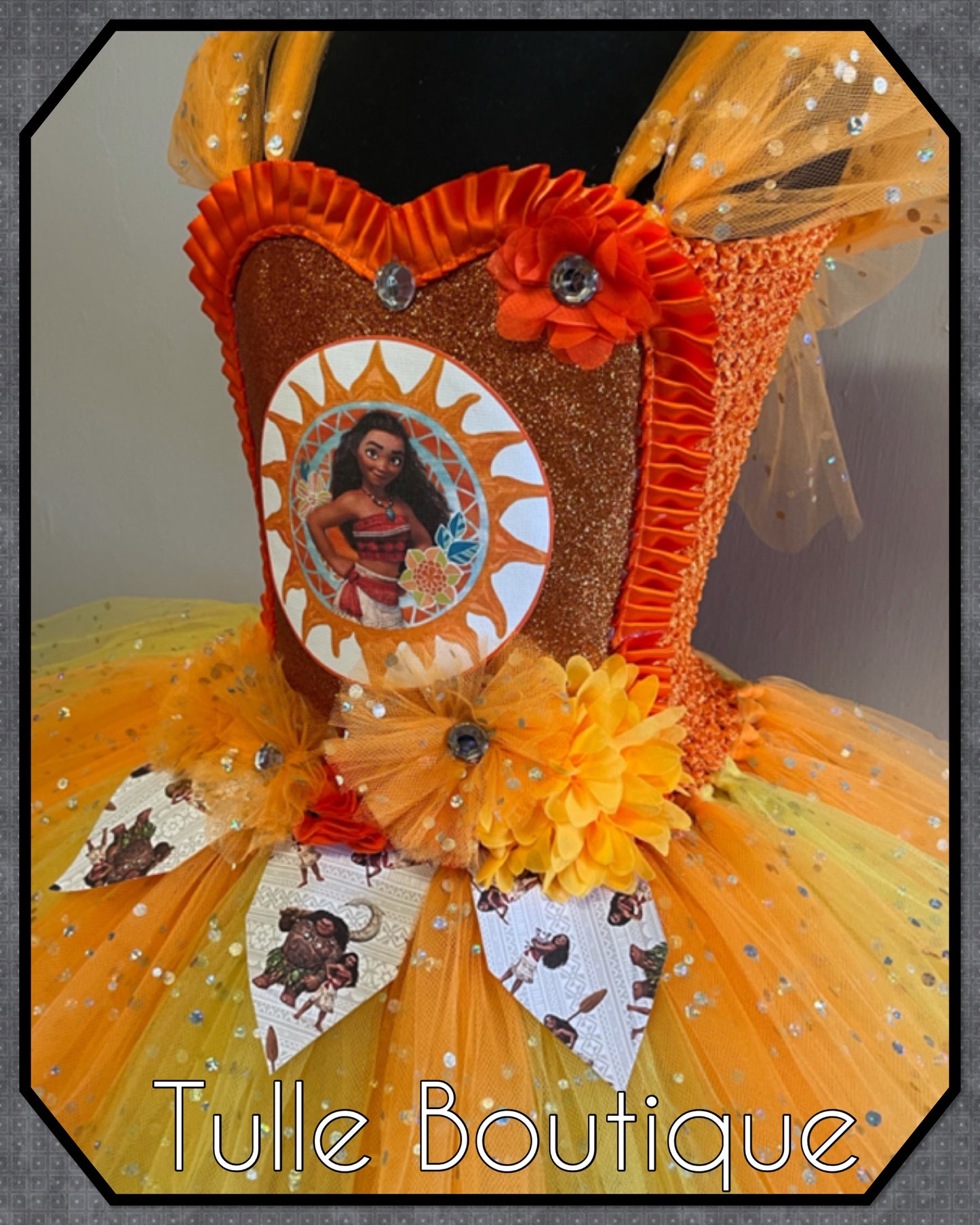 Hawaiian princess moana tutu birthday party dress