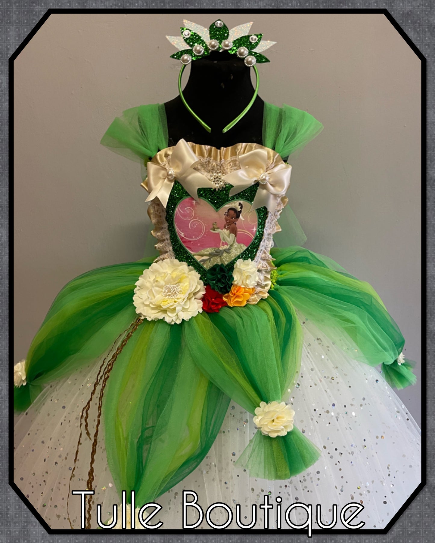 Princess Tiana princess and the frog ballgown tutu dress