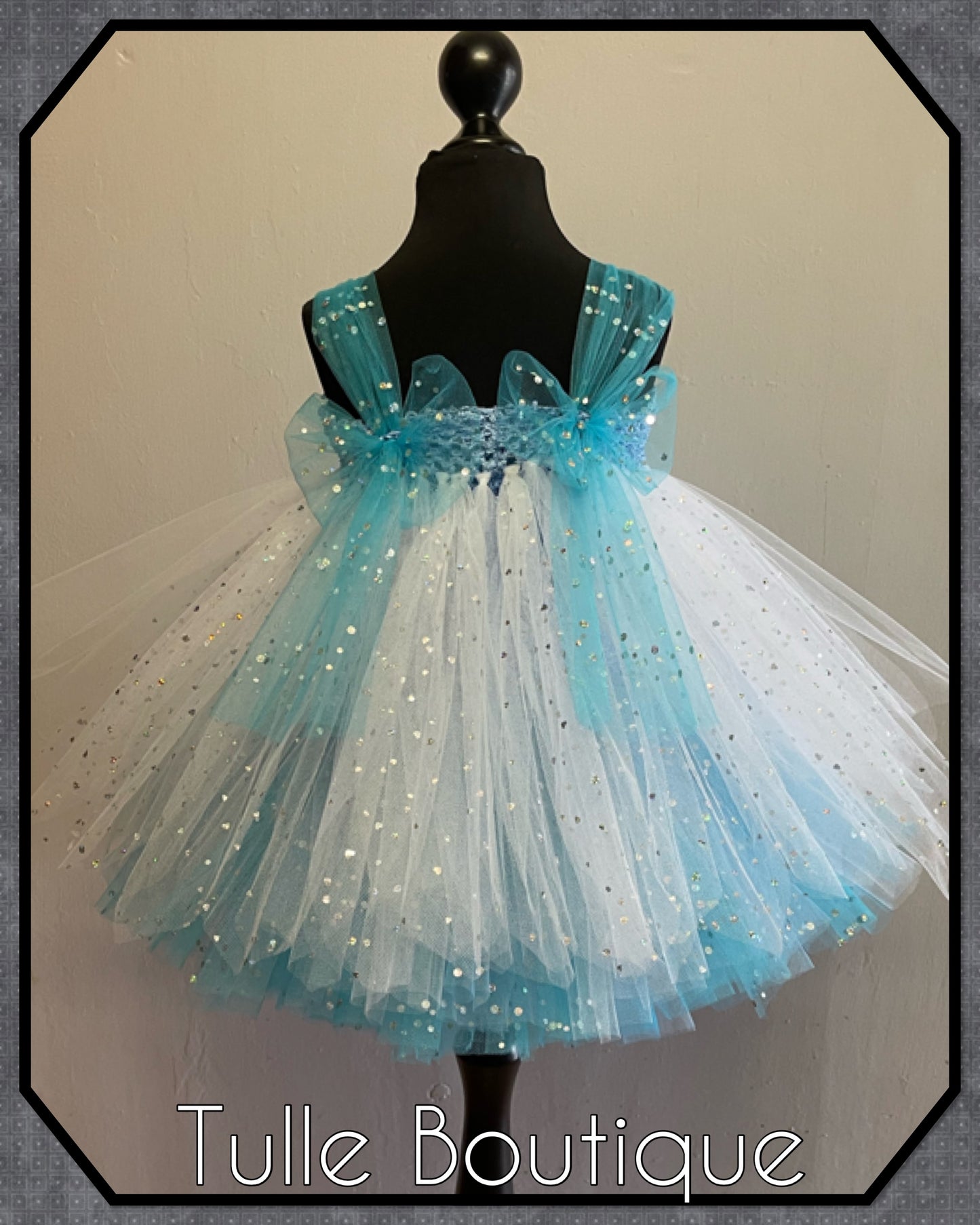 Frozen Elsa and Anna birthday party princess tutu dress with tulle cape