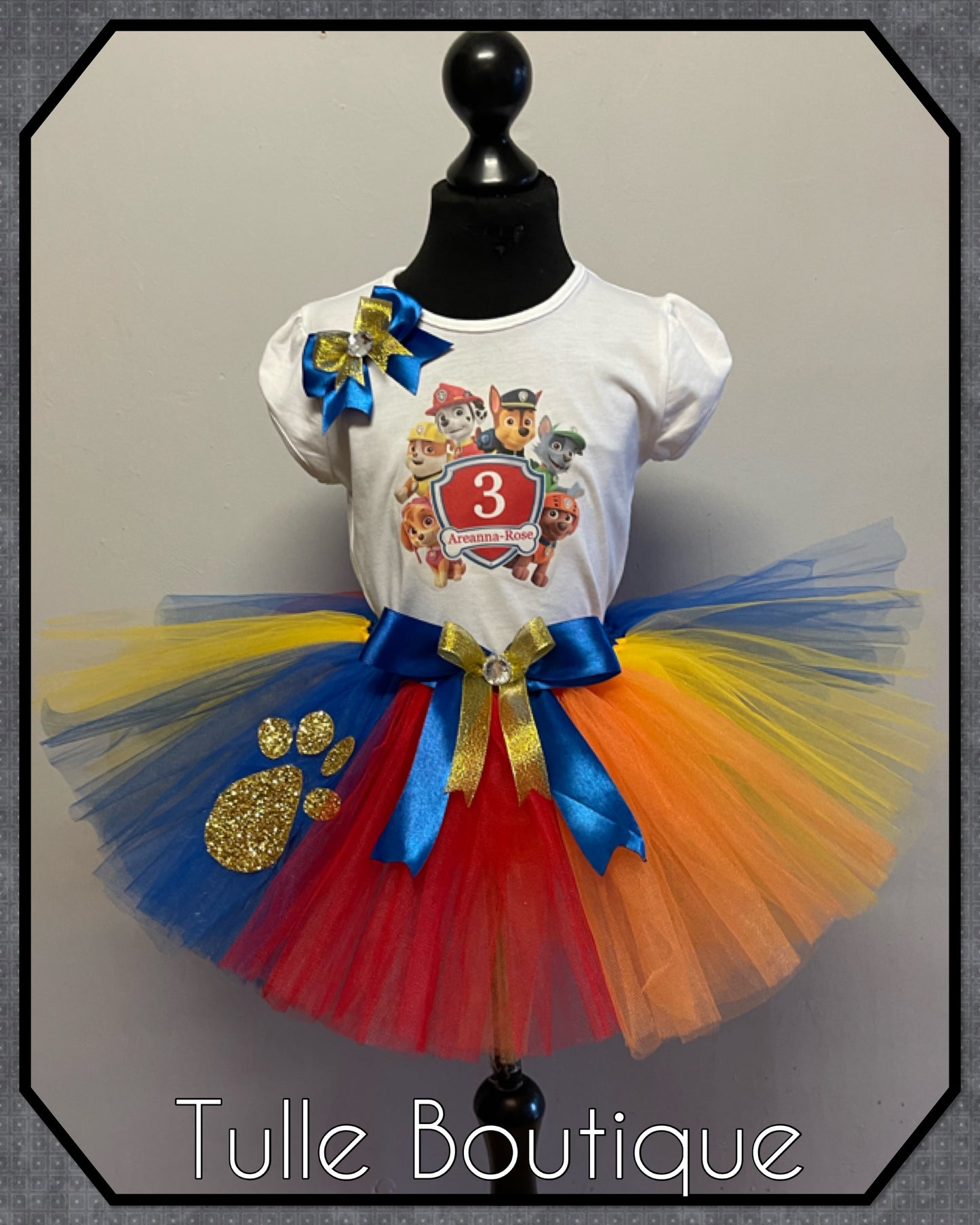 Paw patrol T-shirt and tutu birthday party outfit