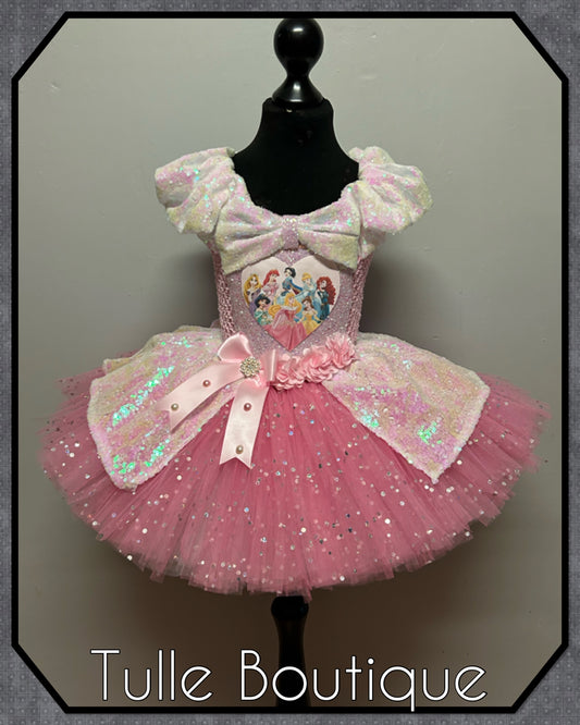 Girls Princess ballgown iridescent sequin tutu party dress