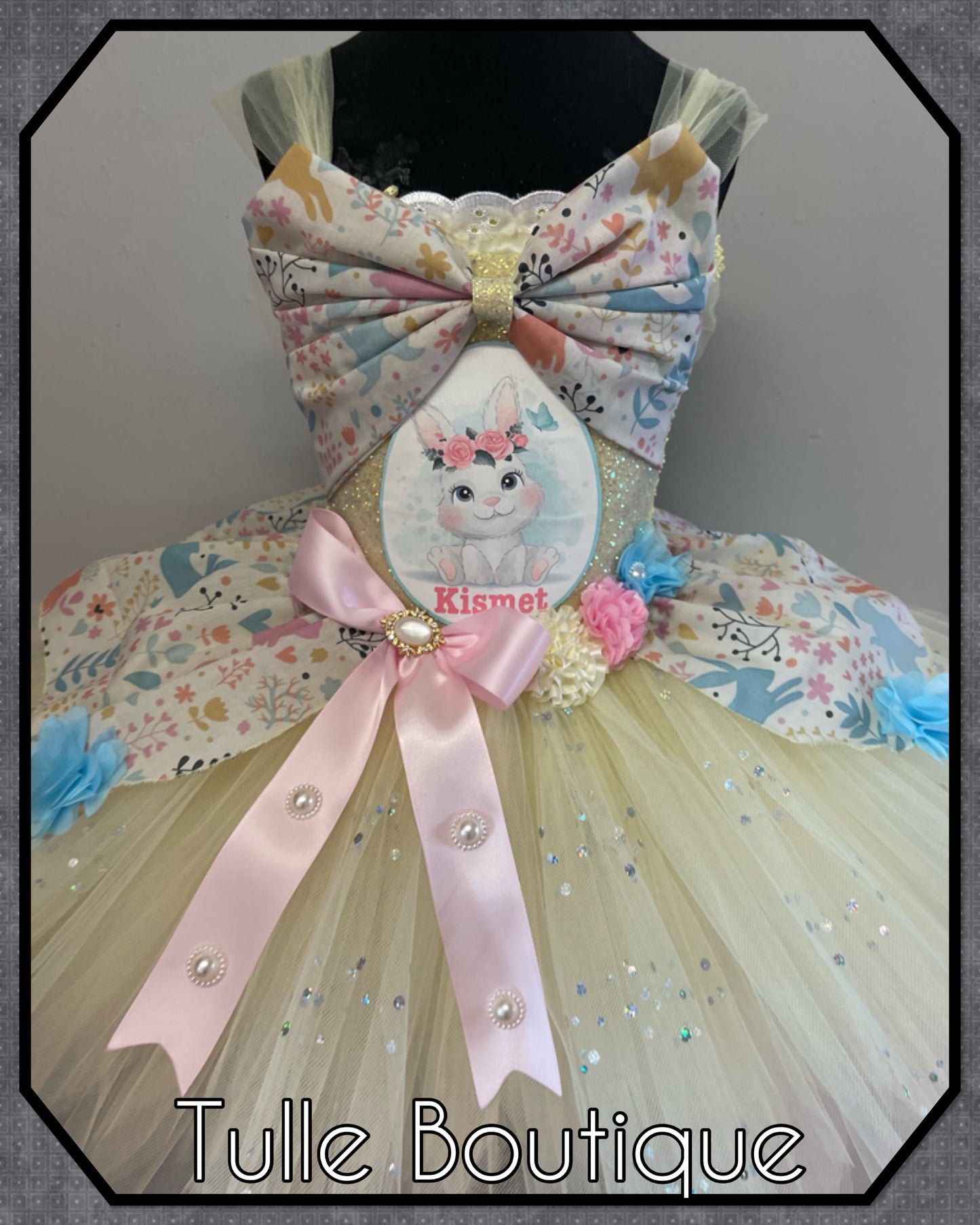 LIANA. Girls Easter Bunny vintage style tutu birthday dress