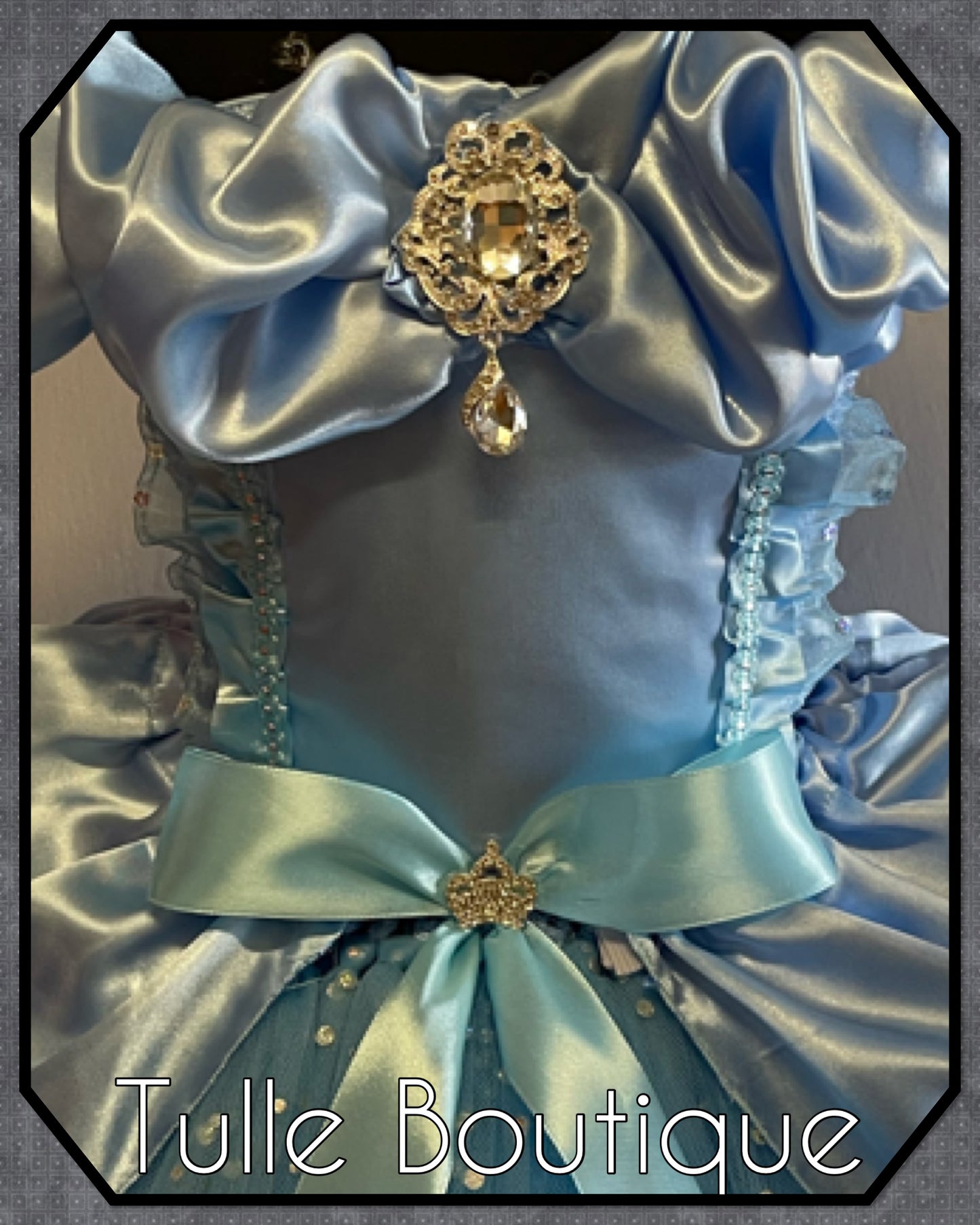 Princess full length sky blue ballgown tutu dress