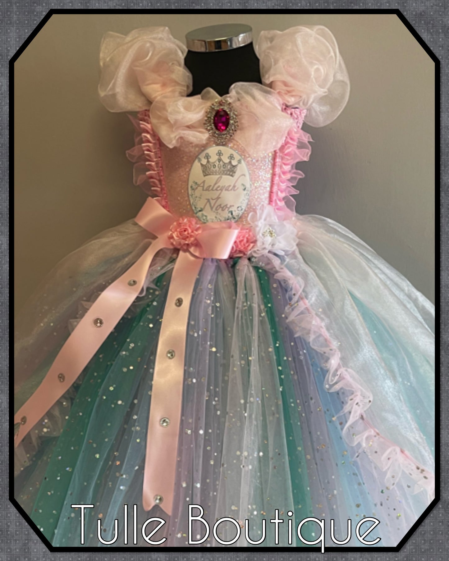 Lucinda girls personalised princess full length ballgown tutu dress