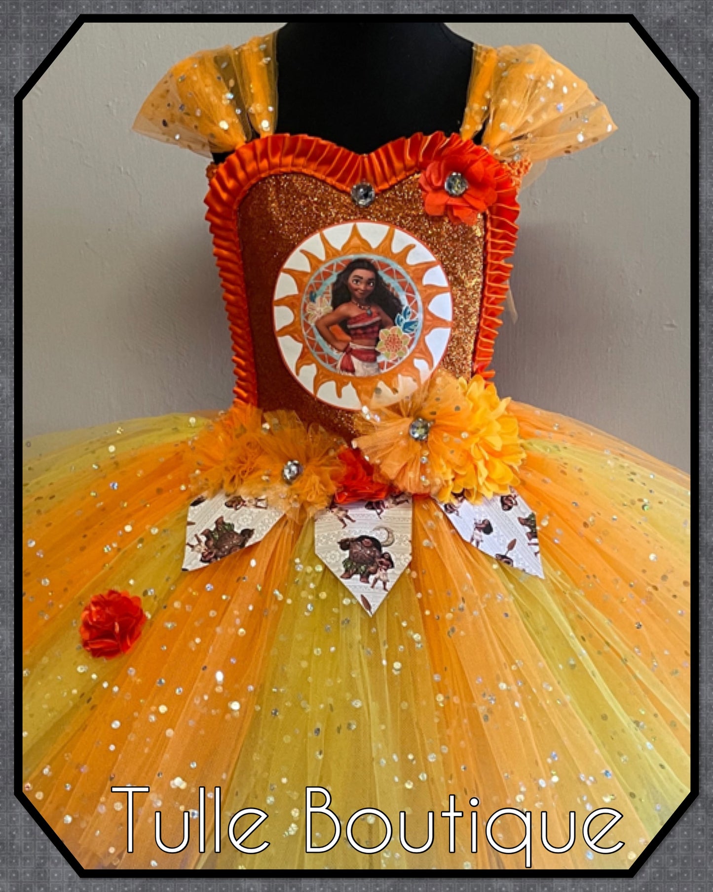 Hawaiian princess moana tutu birthday party dress