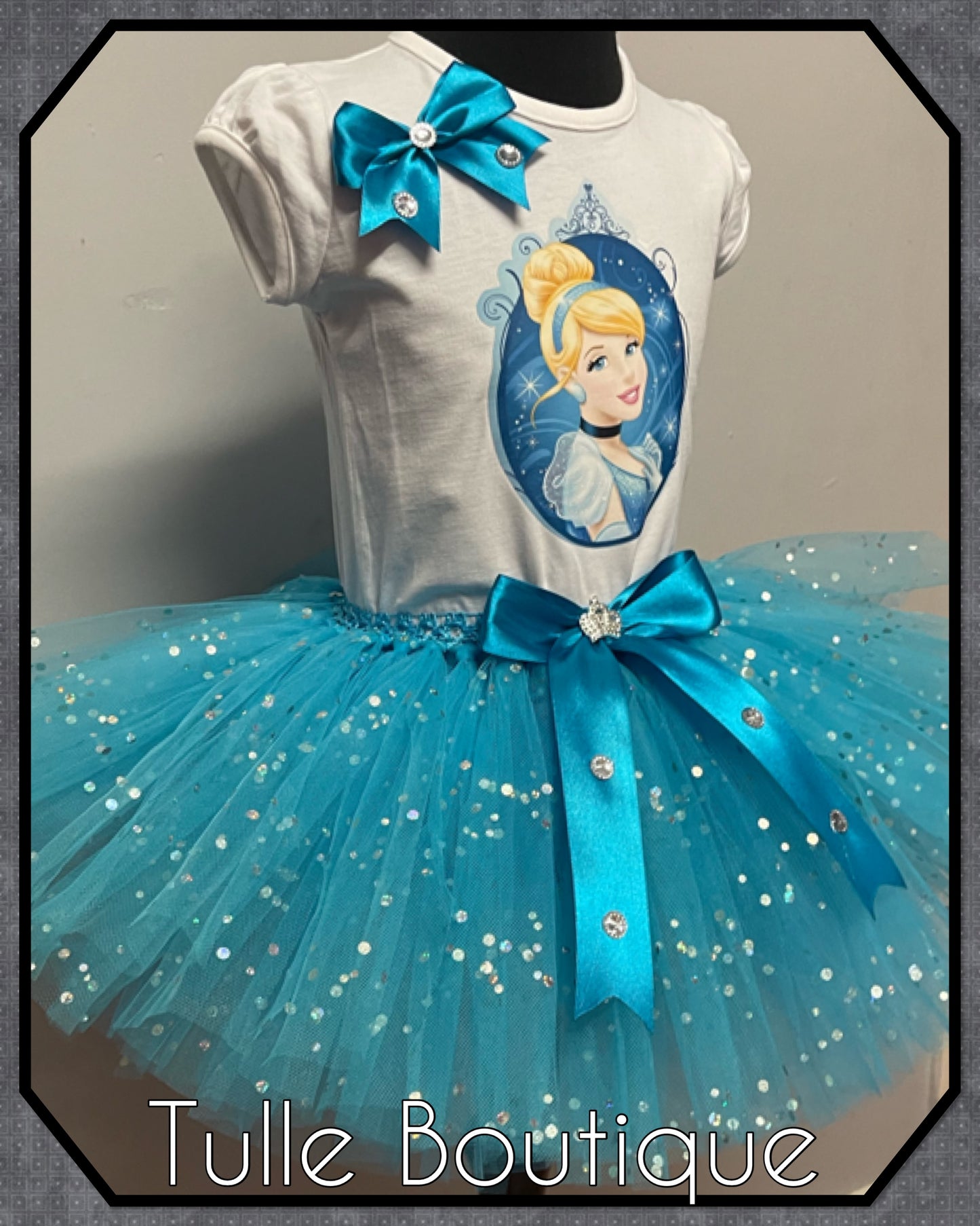 Girls Cinderella birthday party tutu and T-shirt fancy party outfit