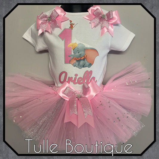 Dumbo circus themed T-shirt and tutu birthday party outfit