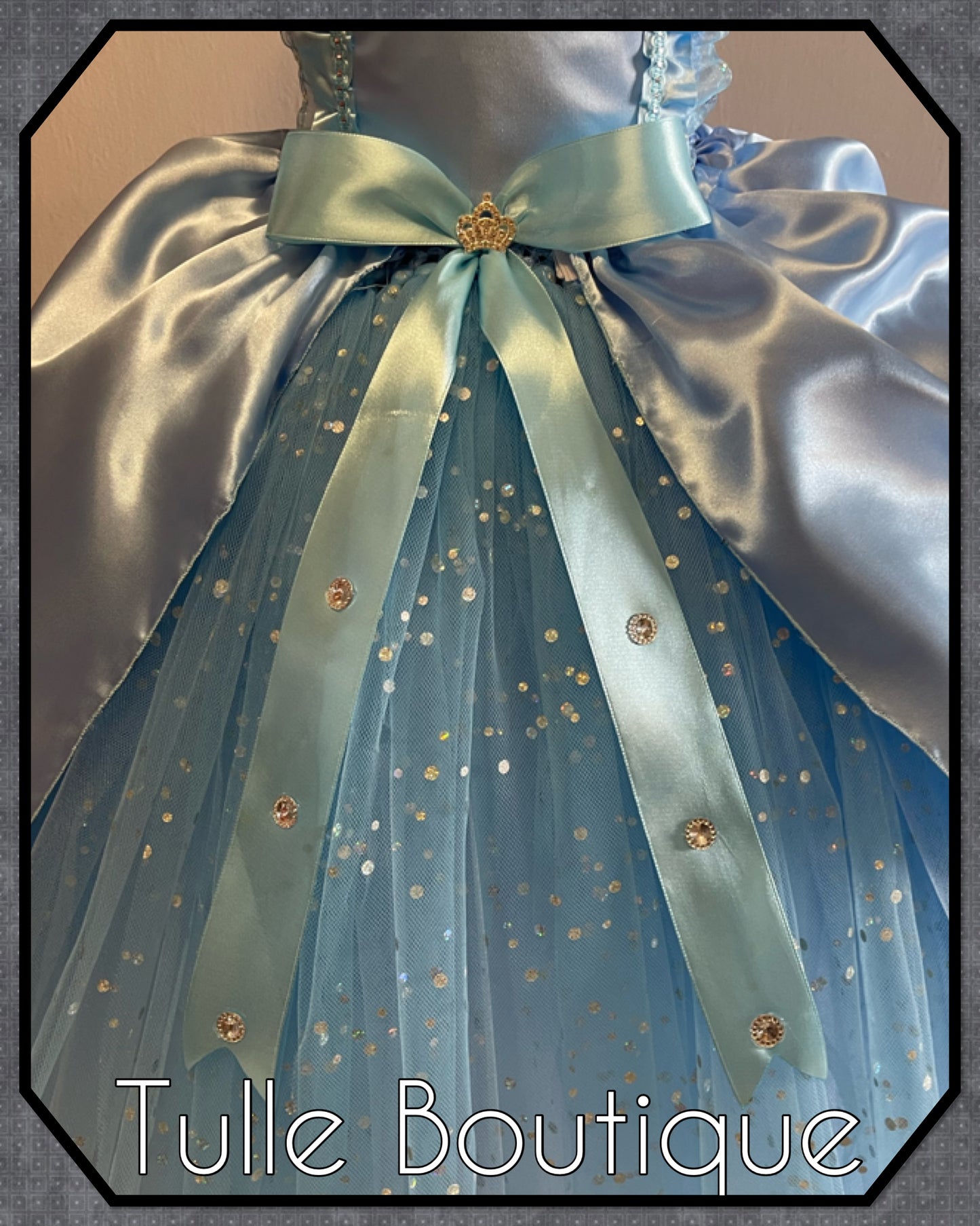 Princess full length sky blue ballgown tutu dress