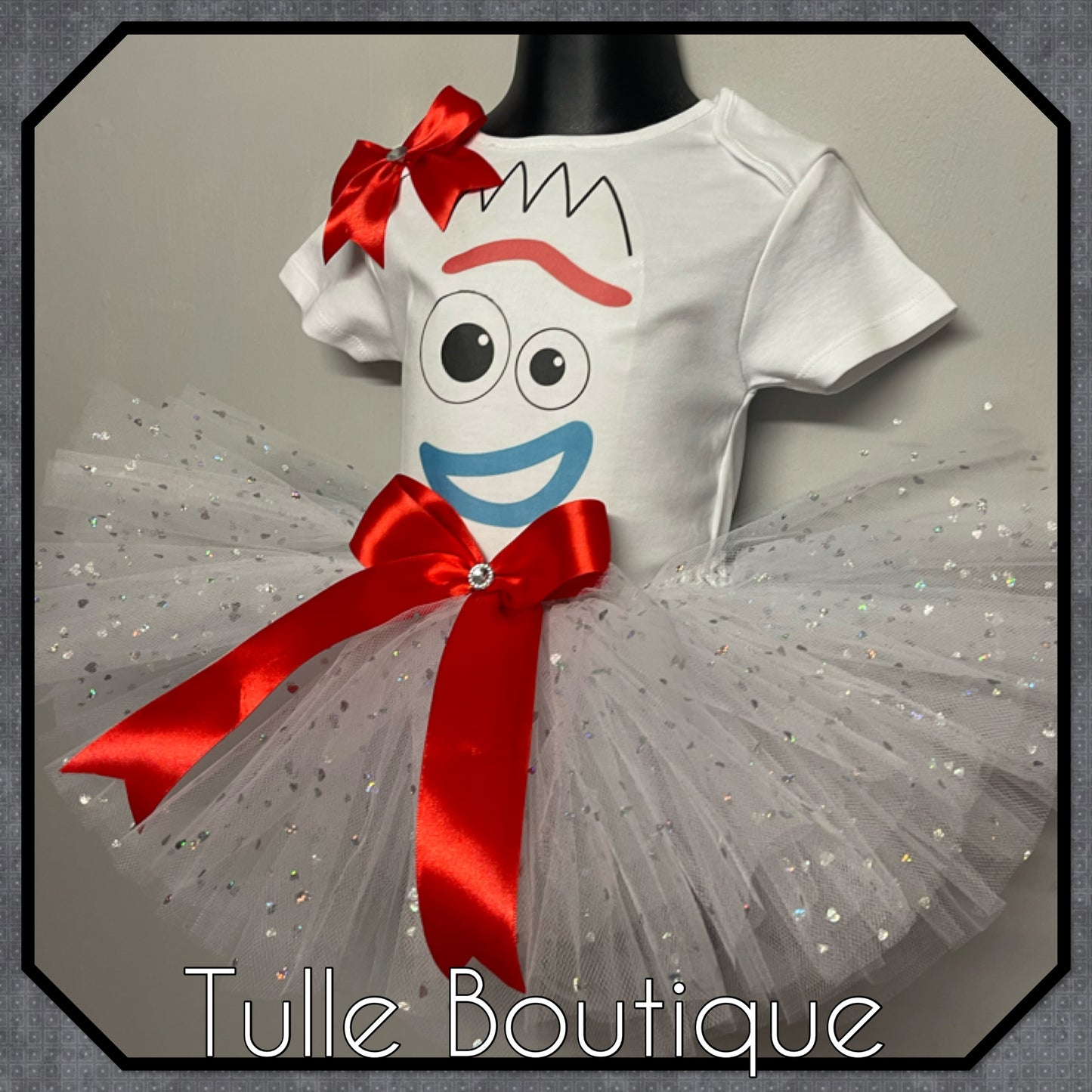 Forky T-shirt and tutu birthday party outfit