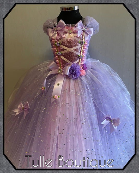 Rapunzel princess lilac full length ballgown tutu dress