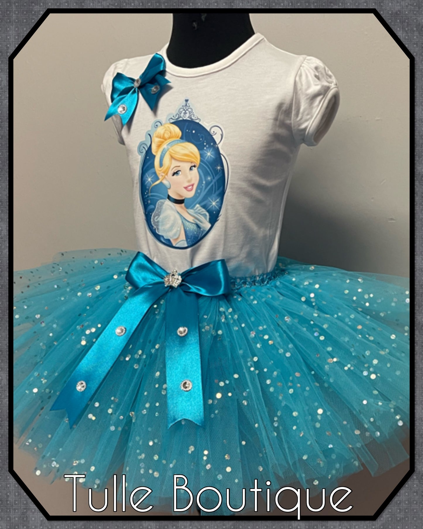 Girls Cinderella birthday party tutu and T-shirt fancy party outfit