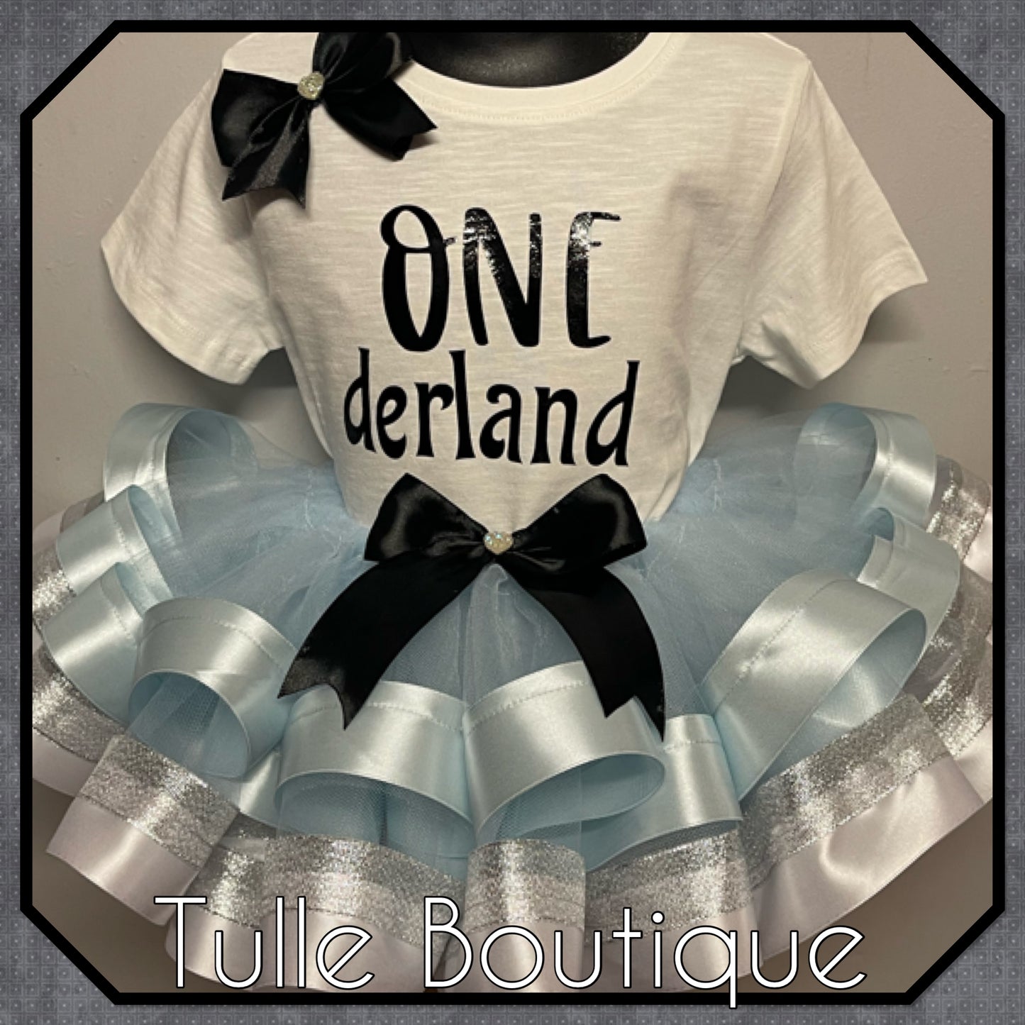 Girls ONEderland themed 1st birthday party tutu outfit