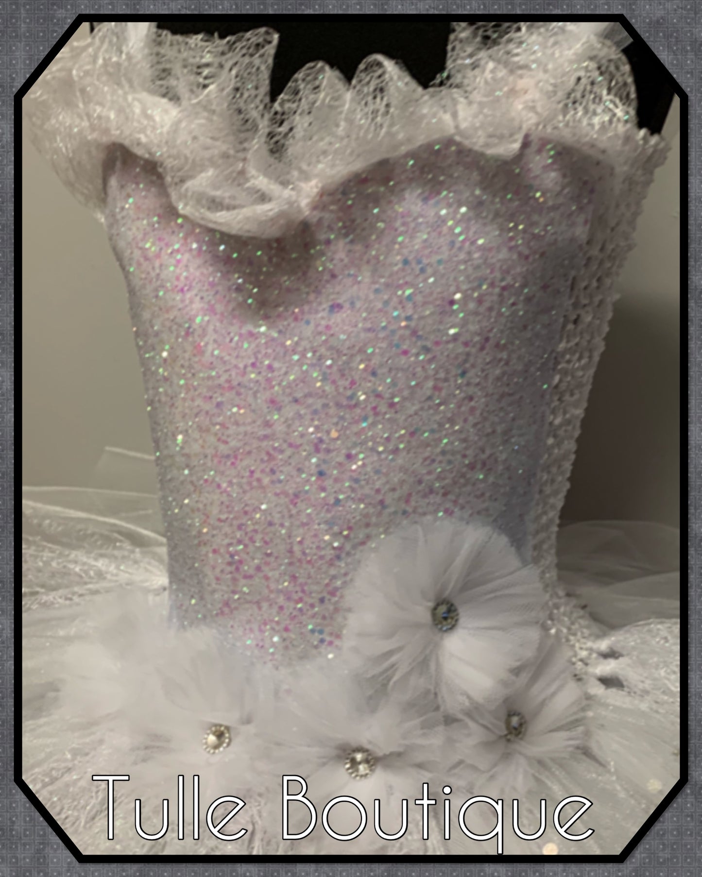 LIZA.Enchanted White Christmas fairy party tutu dress