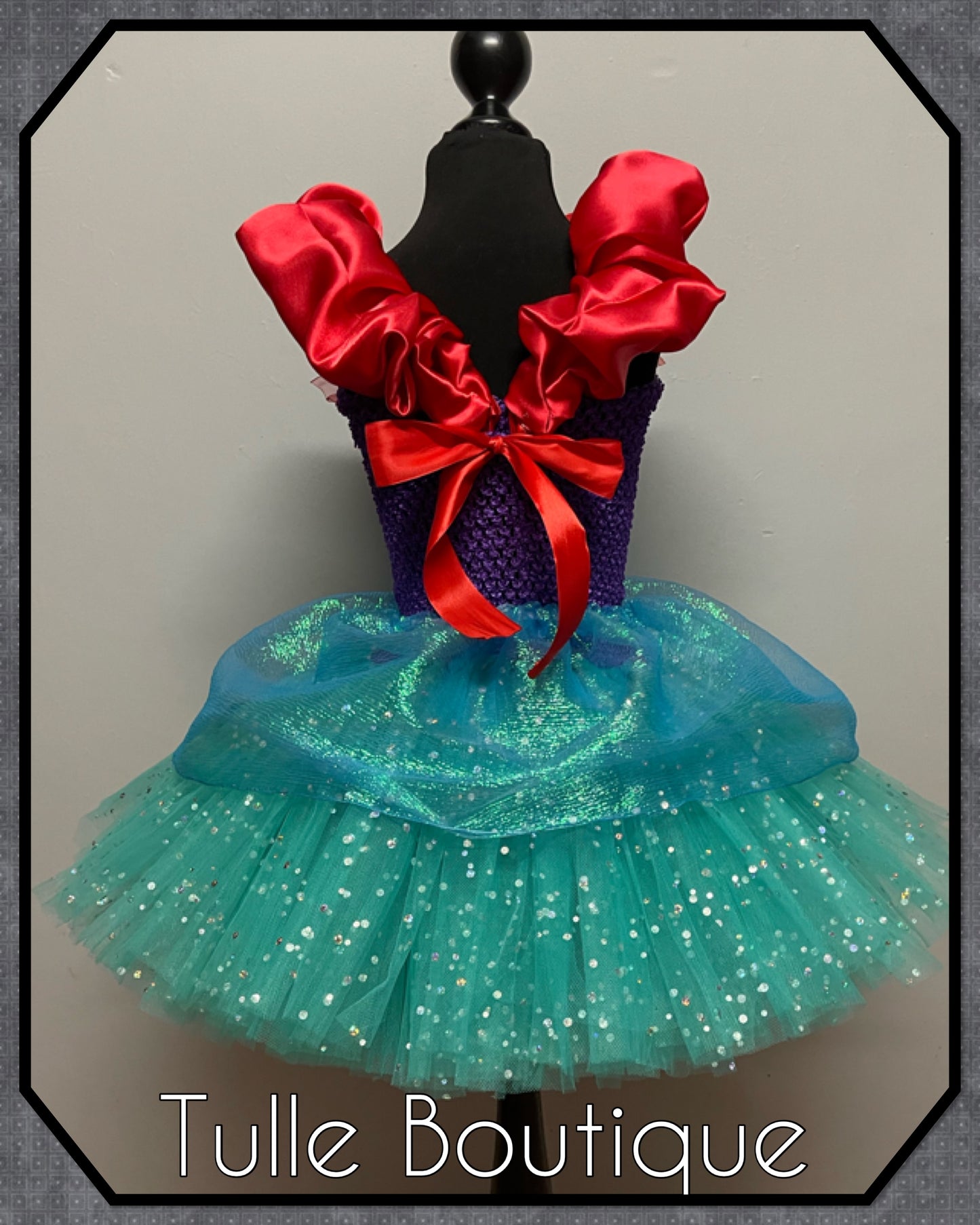 Girls Little mermaid princess Ariel ballgown tutu dress