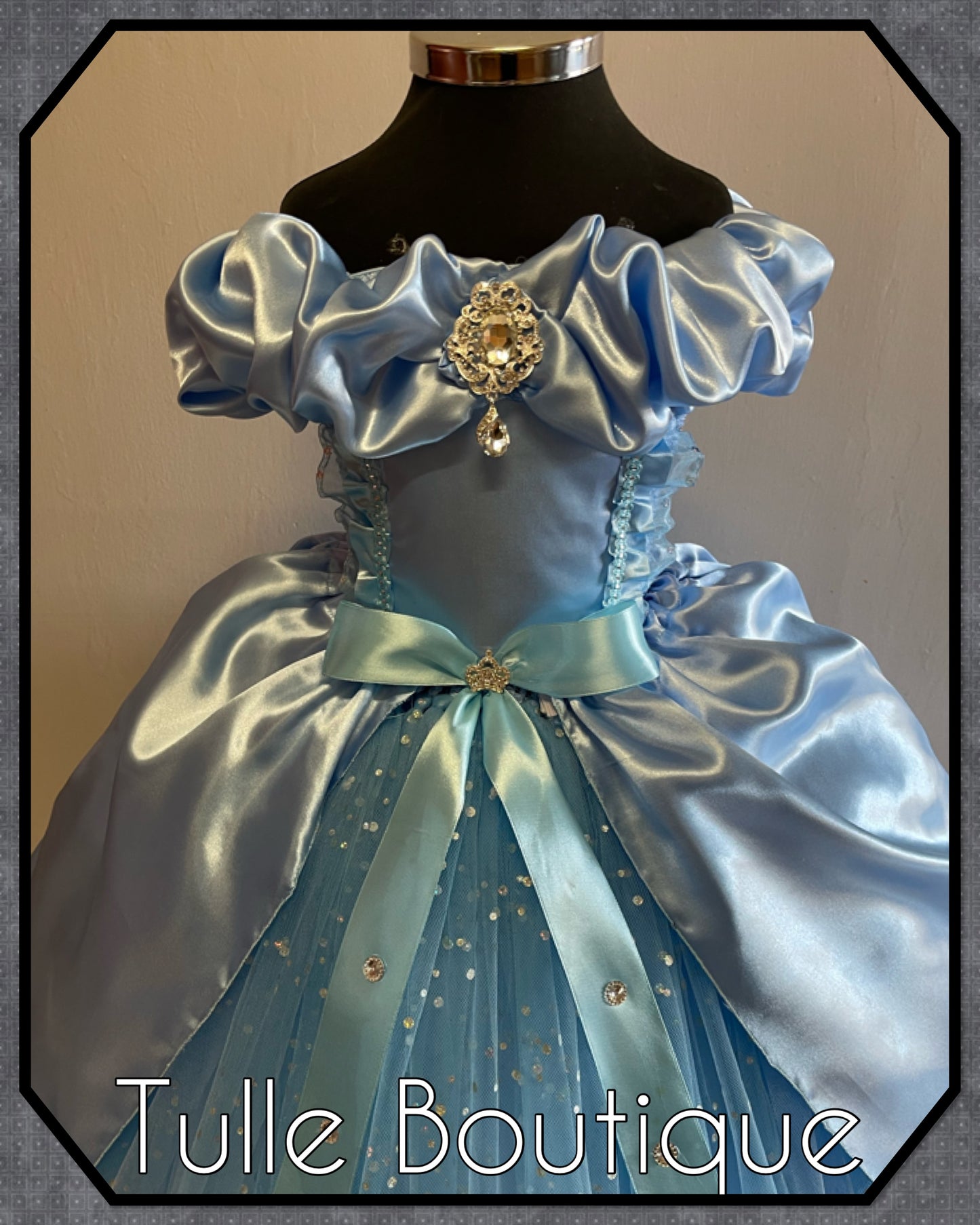 Princess full length sky blue ballgown tutu dress