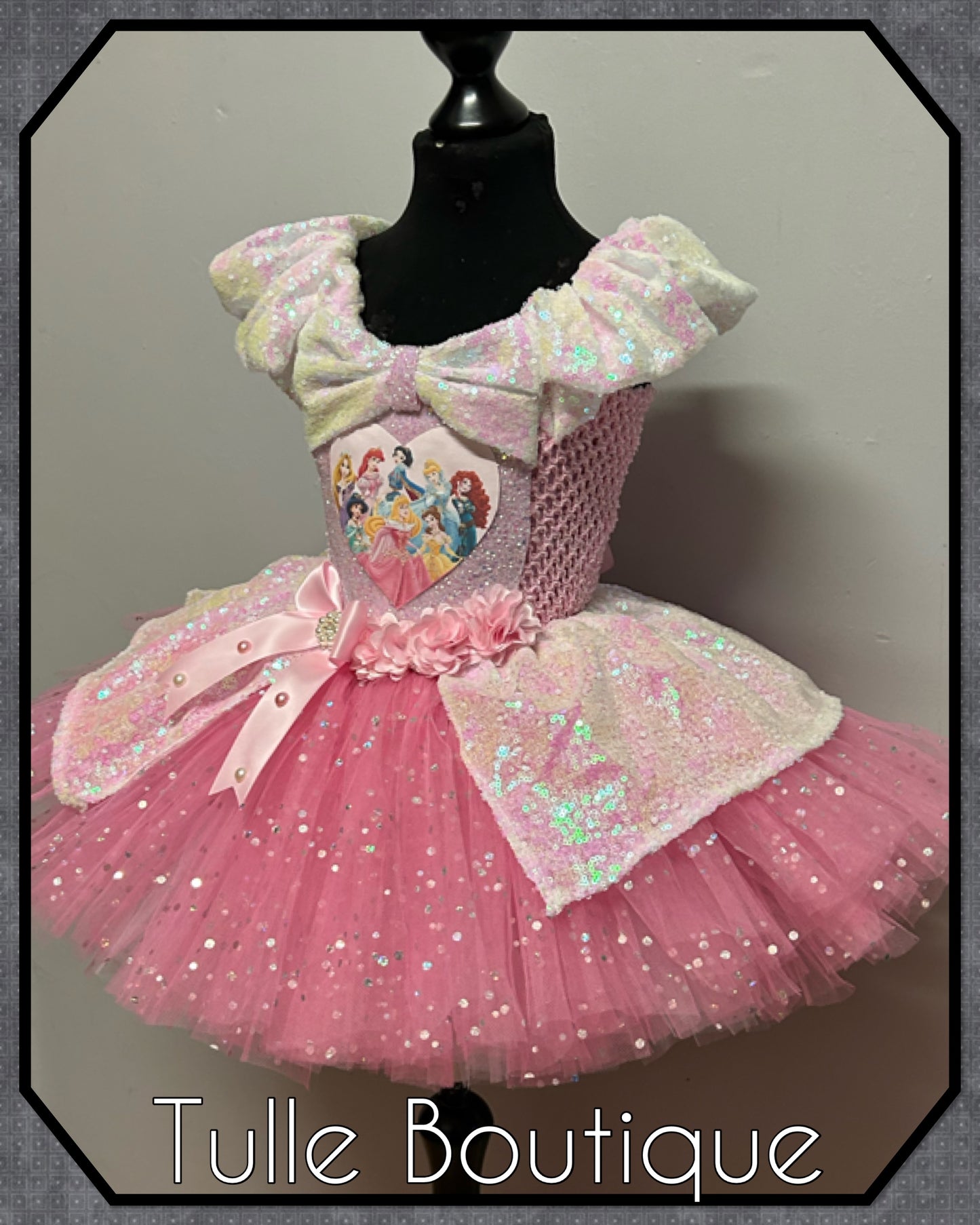 Girls Princess ballgown iridescent sequin tutu party dress