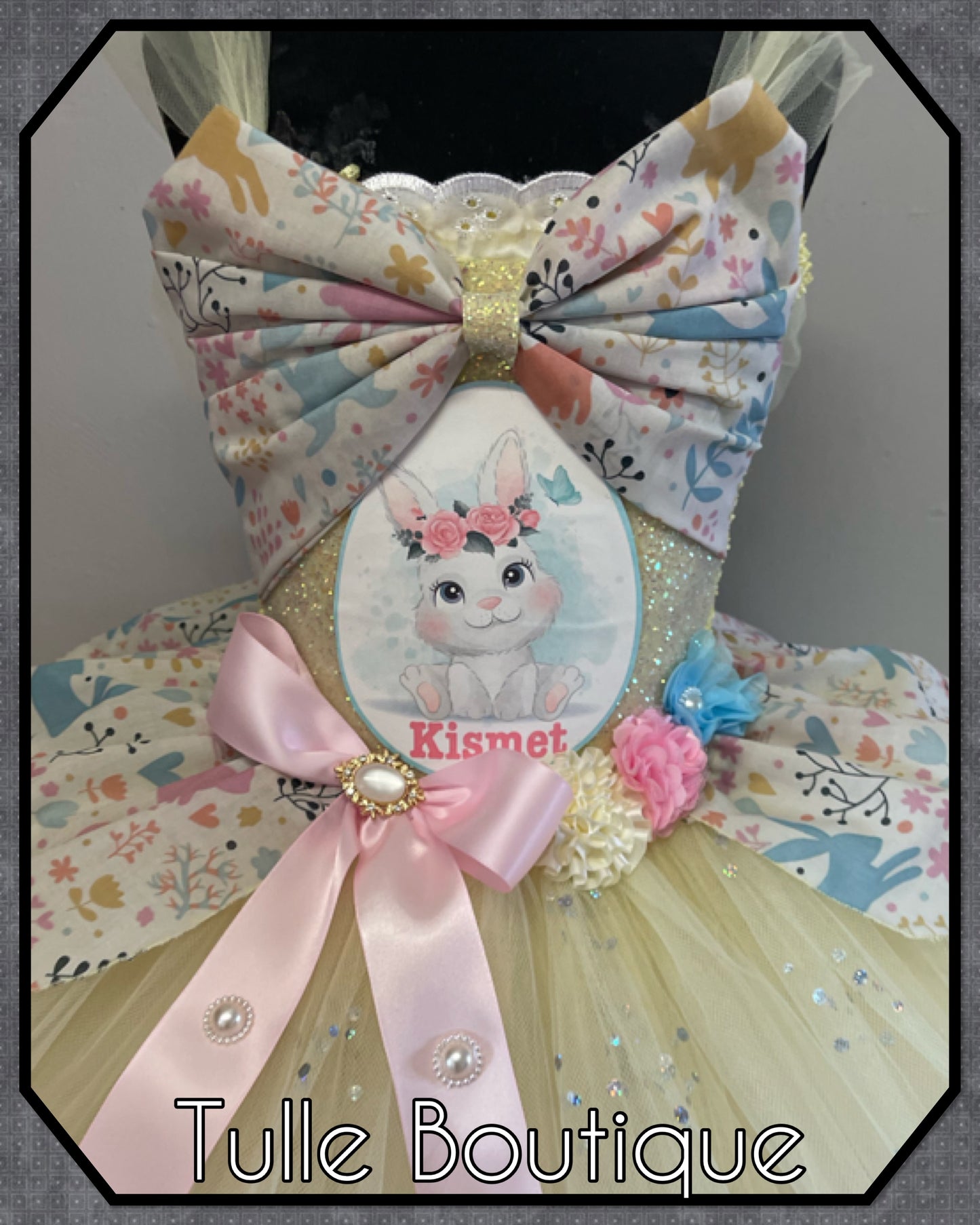 LIANA. Girls Easter Bunny vintage style tutu birthday dress