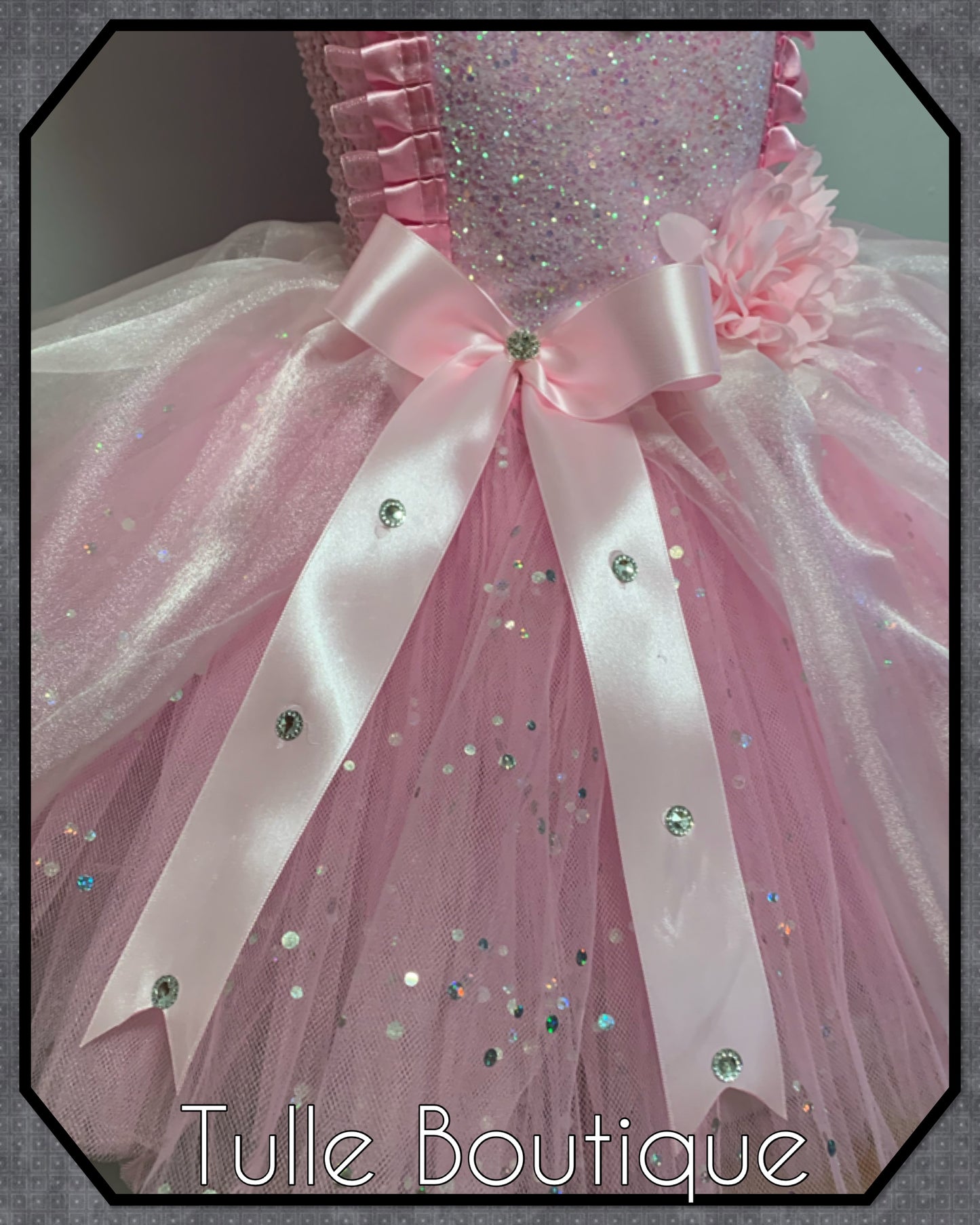 Girls Baby pink Princess organza ballgown tutu dress