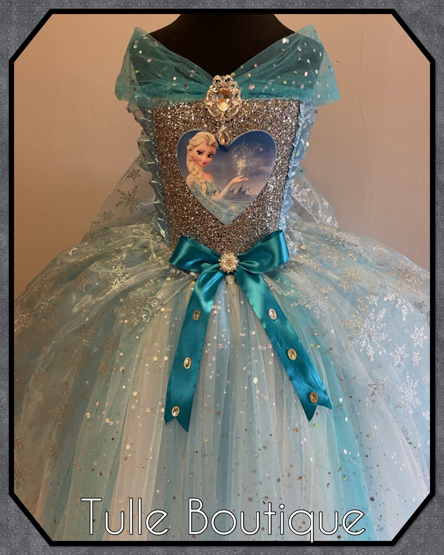 Princess elsa frozen ice queen full length ballgown tutu dress