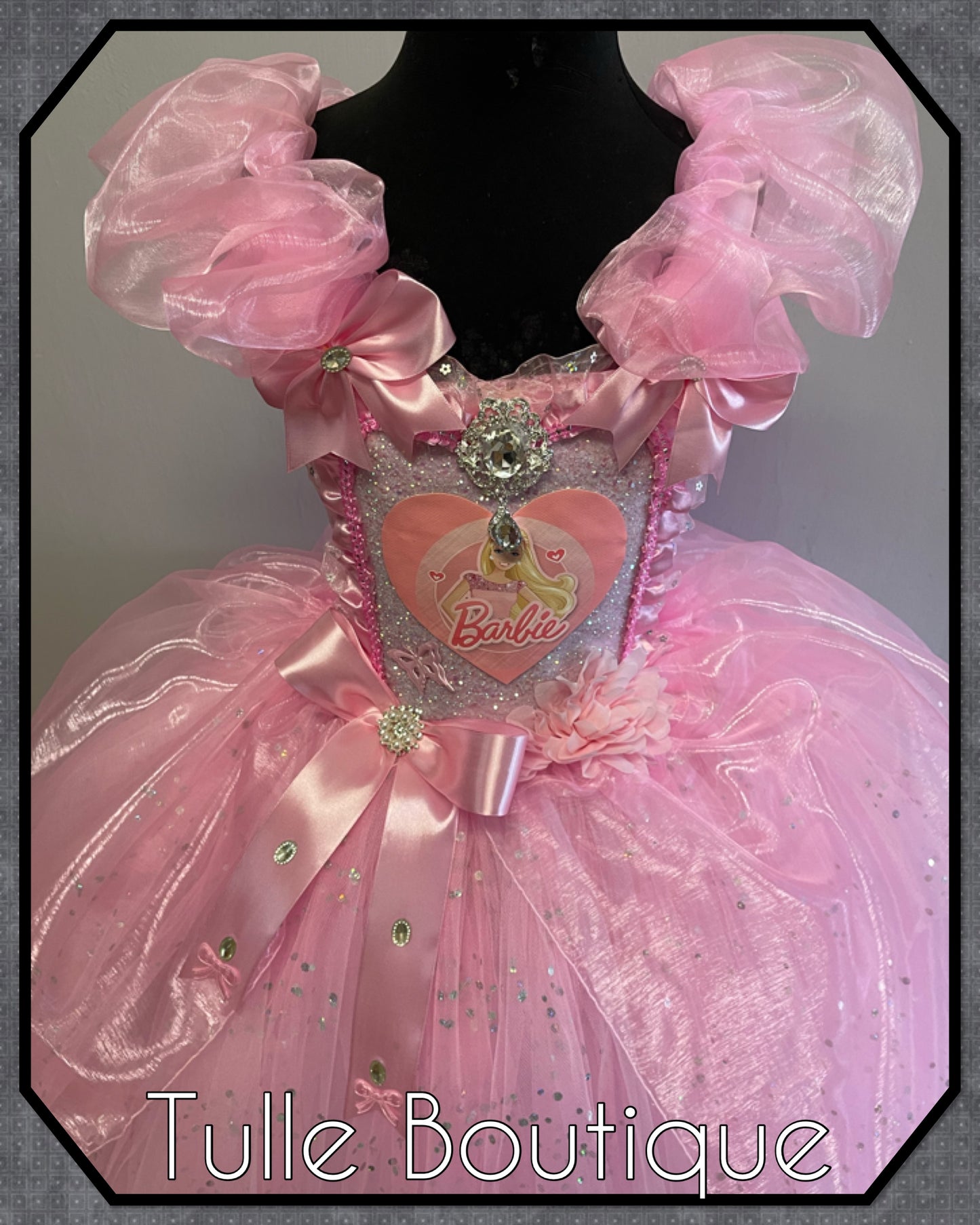 Barbie baby pink full length ballgown tutu dress