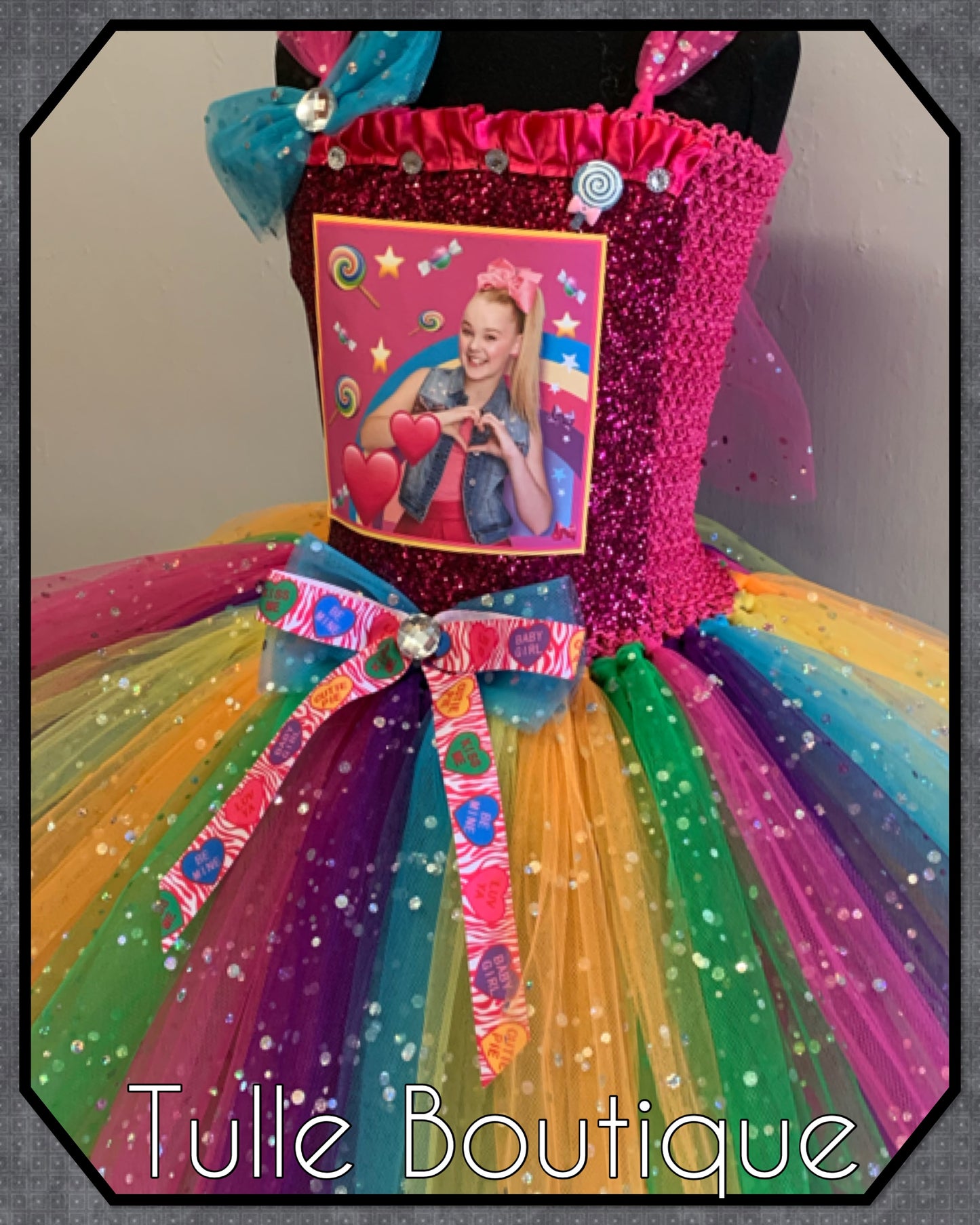 Jojo Siwa rainbow birthday party tutu dress