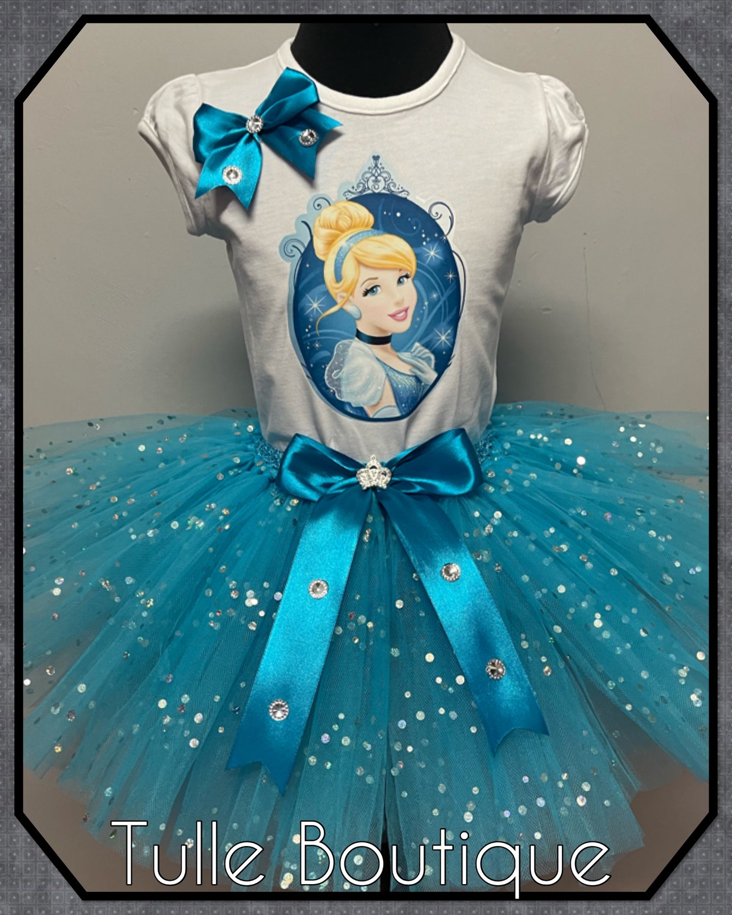 Girls Cinderella birthday party tutu and T-shirt fancy party outfit