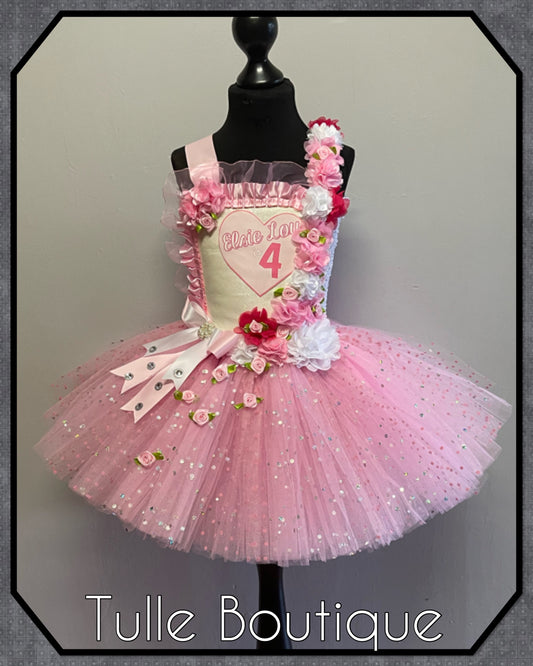 Girls Baby pink personalized Princess ballgown tutu dress