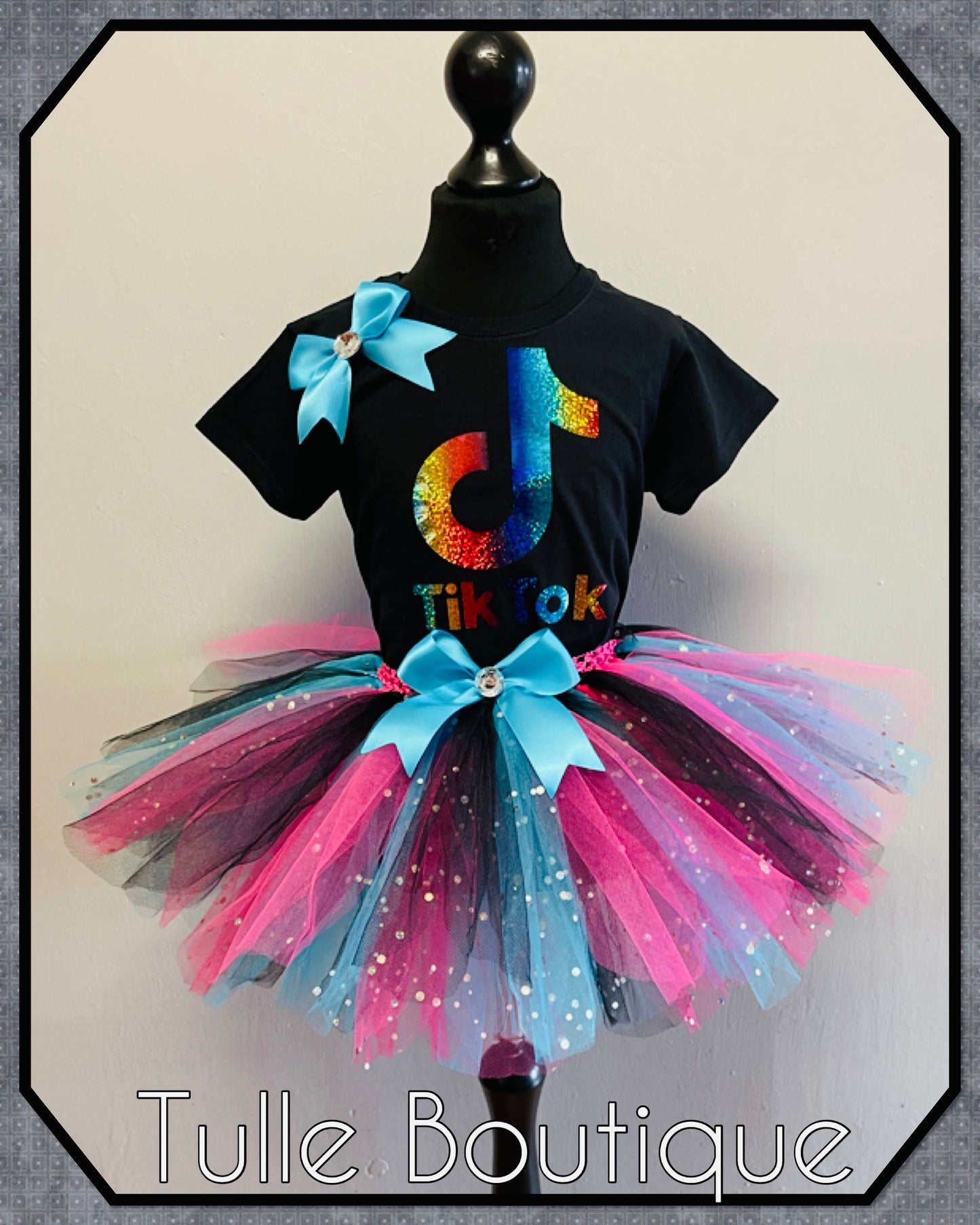 Tiktok T-shirt and tutu birthday party outfit