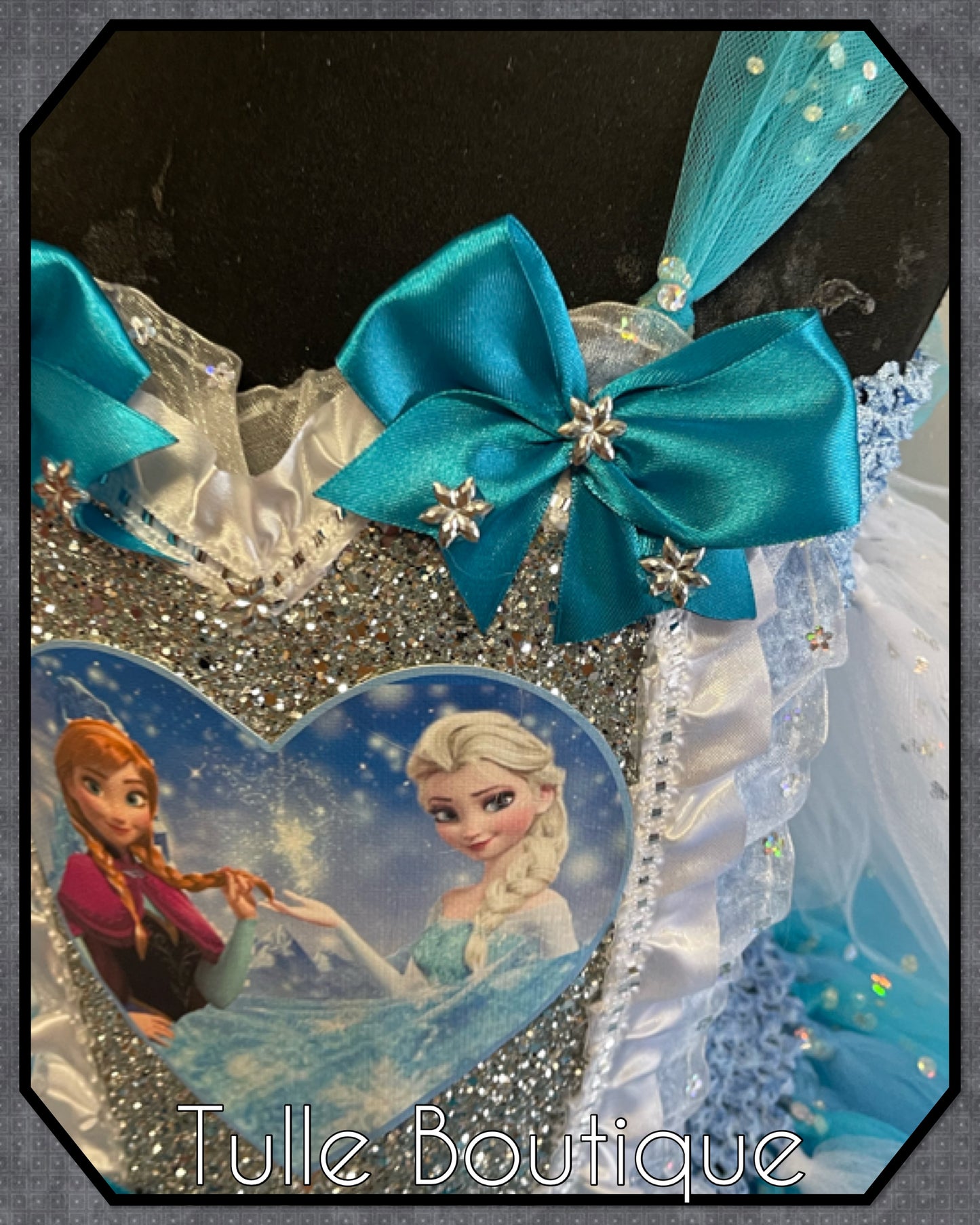 Frozen Elsa and Anna birthday party princess tutu dress with tulle cape