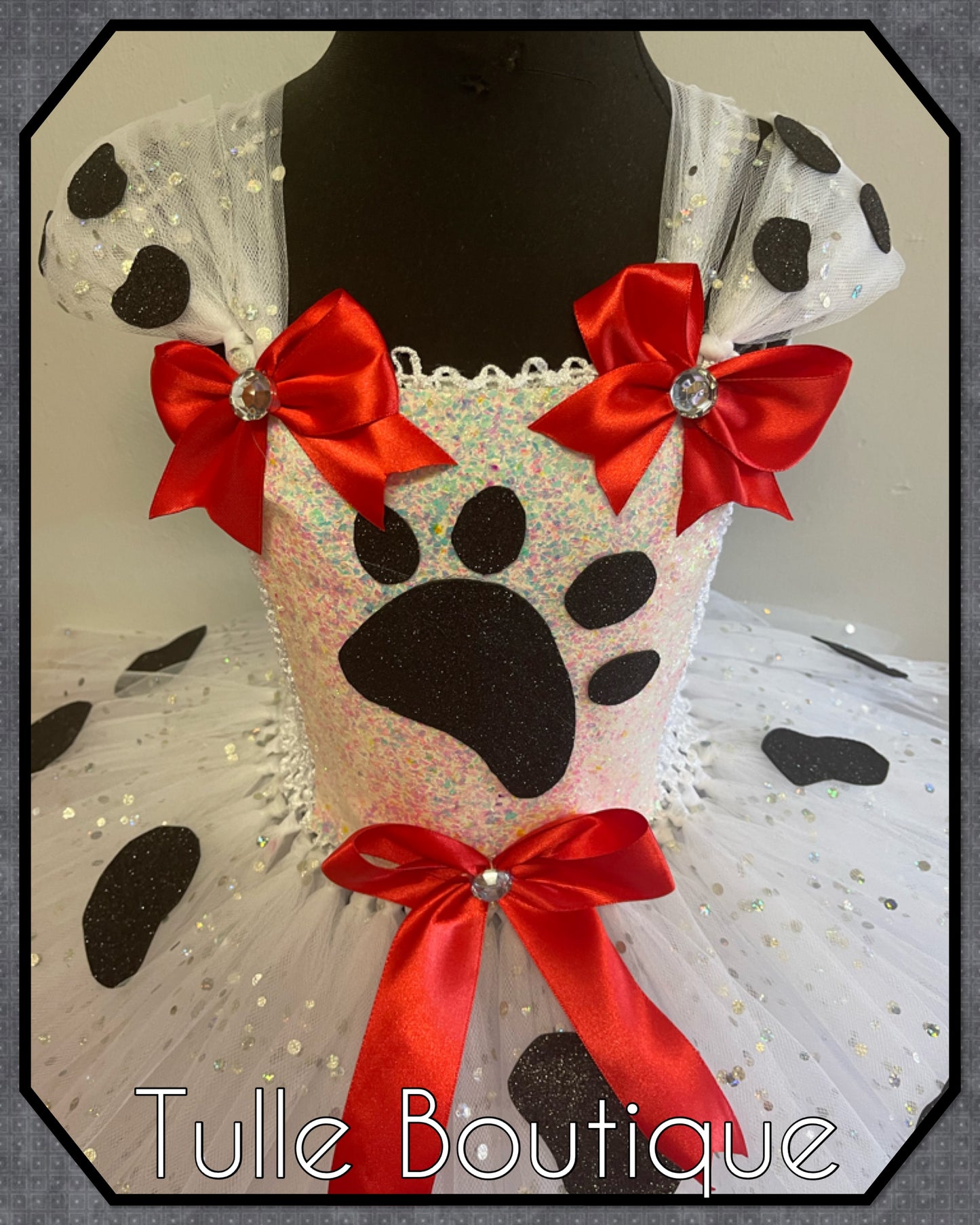 Girls Dalmatian dog tutu birthday party fancy dress costume