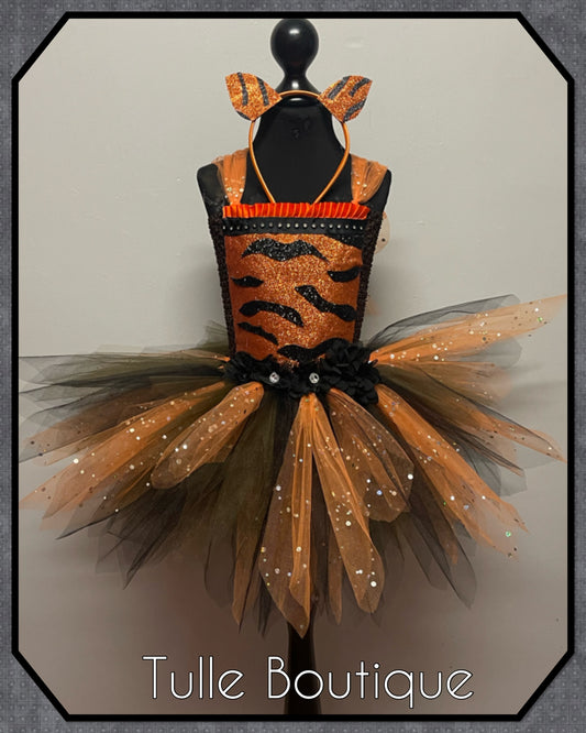 Tiger tutu dress jungle animal party outfit