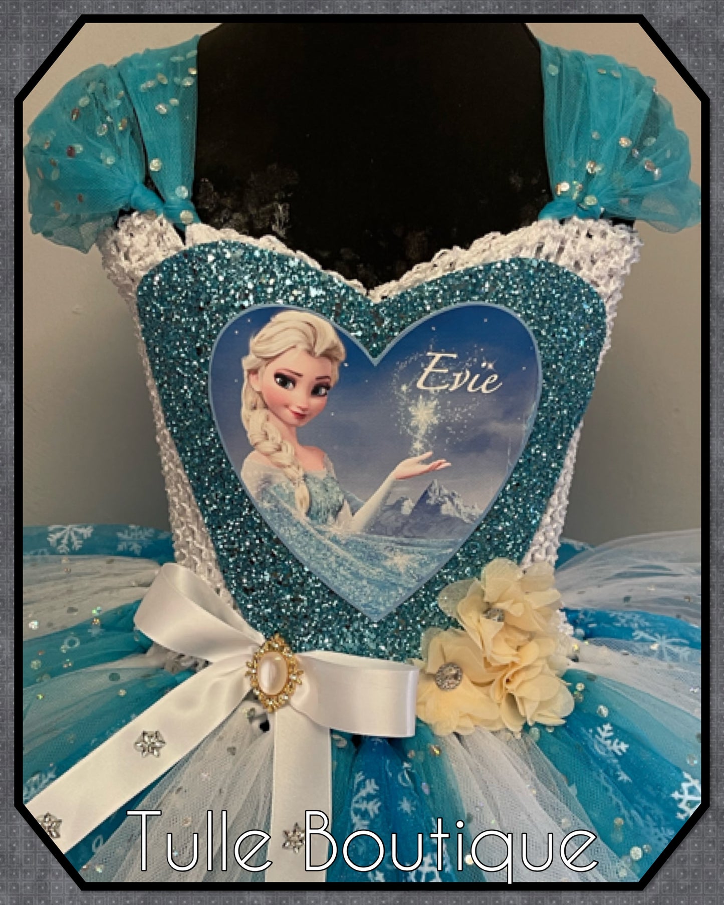 Frozen snowflake Elsa birthday party princess tutu dress