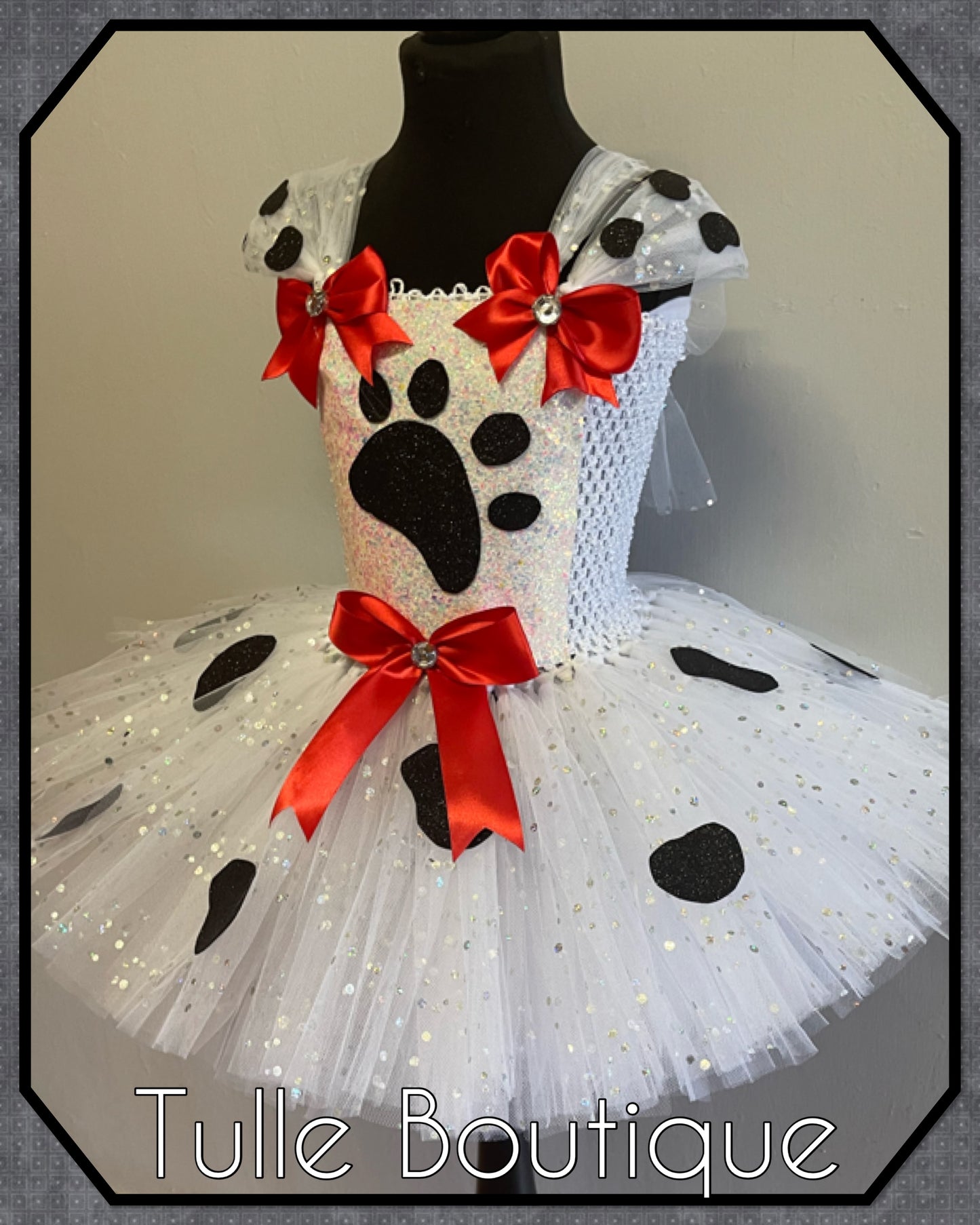 Girls Dalmatian dog tutu birthday party fancy dress costume